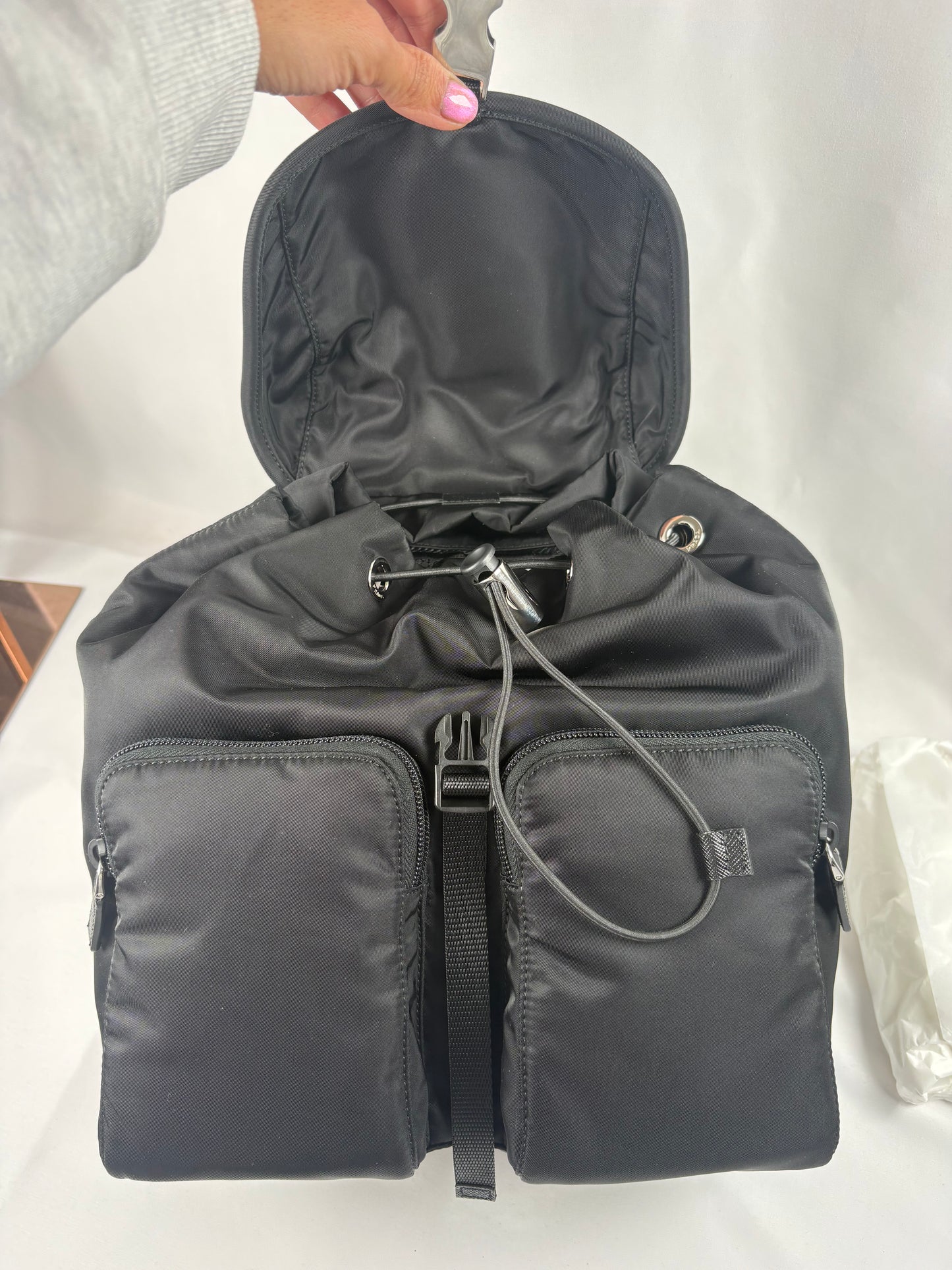 Pre-Owned PRADA Tessuto Nylon Black Backpack