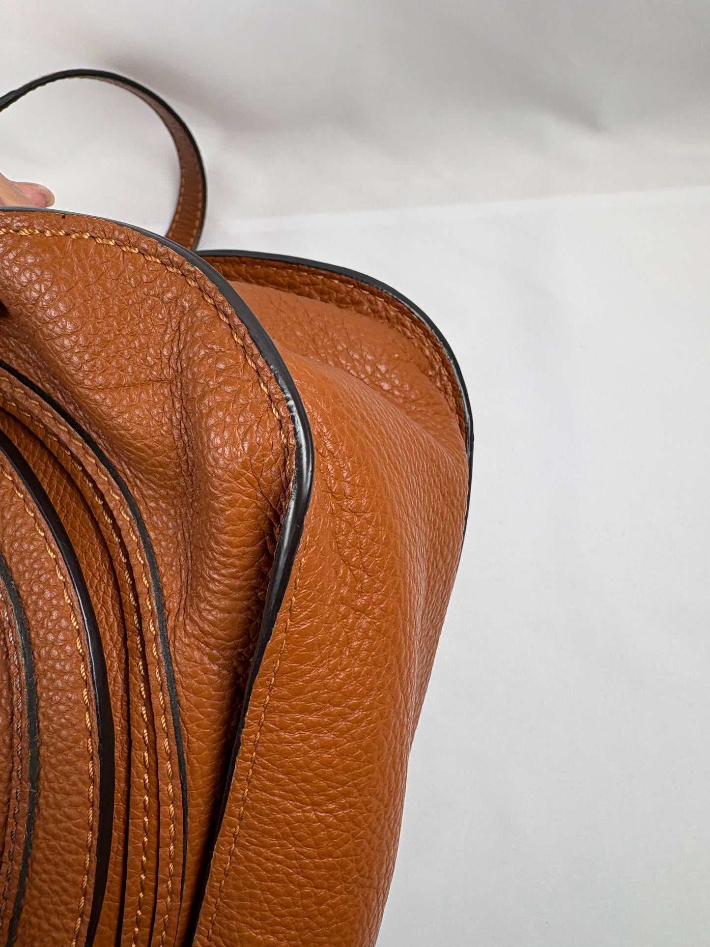 Pre-Owned CHLOE Marcie Double Carry Tan Handbag, Medium