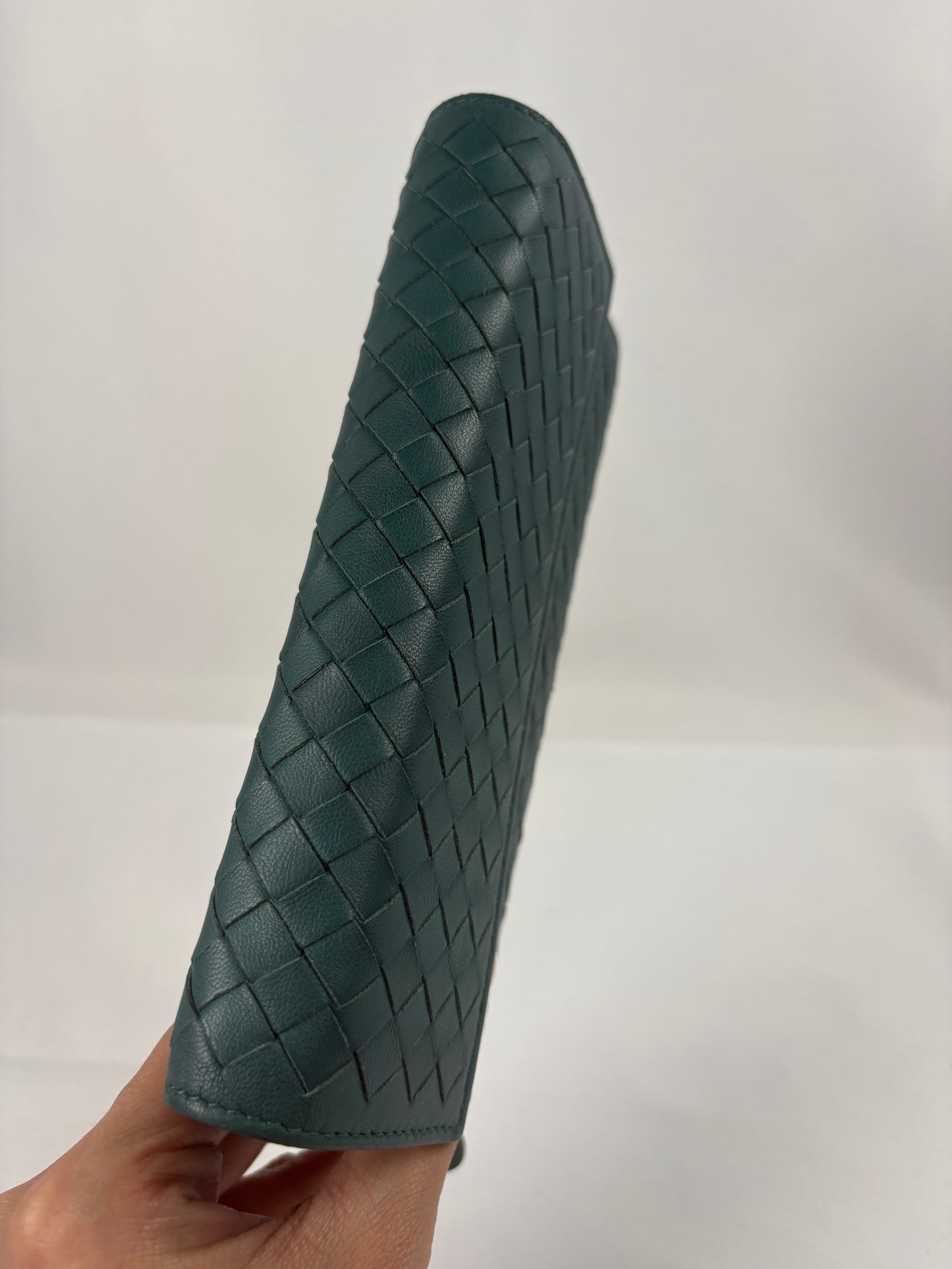Pre-Owned BOTTEGA VENETA Nappa Long Green Wallet