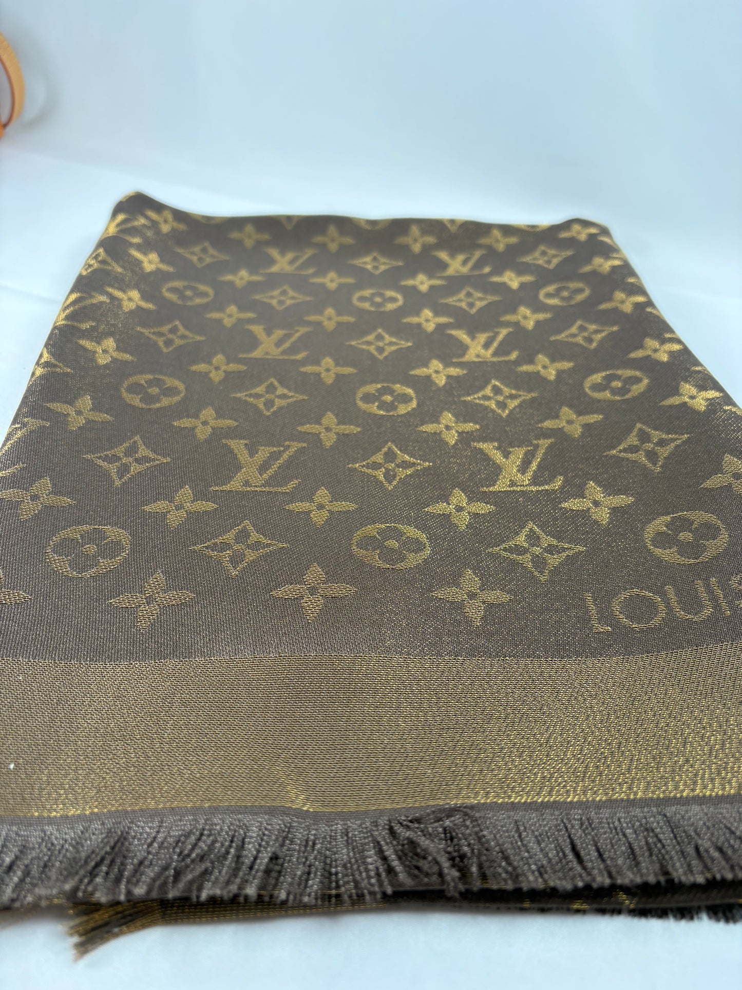 Pre-Owned LOUIS VUITTON Monogram Shine Brown Shawl