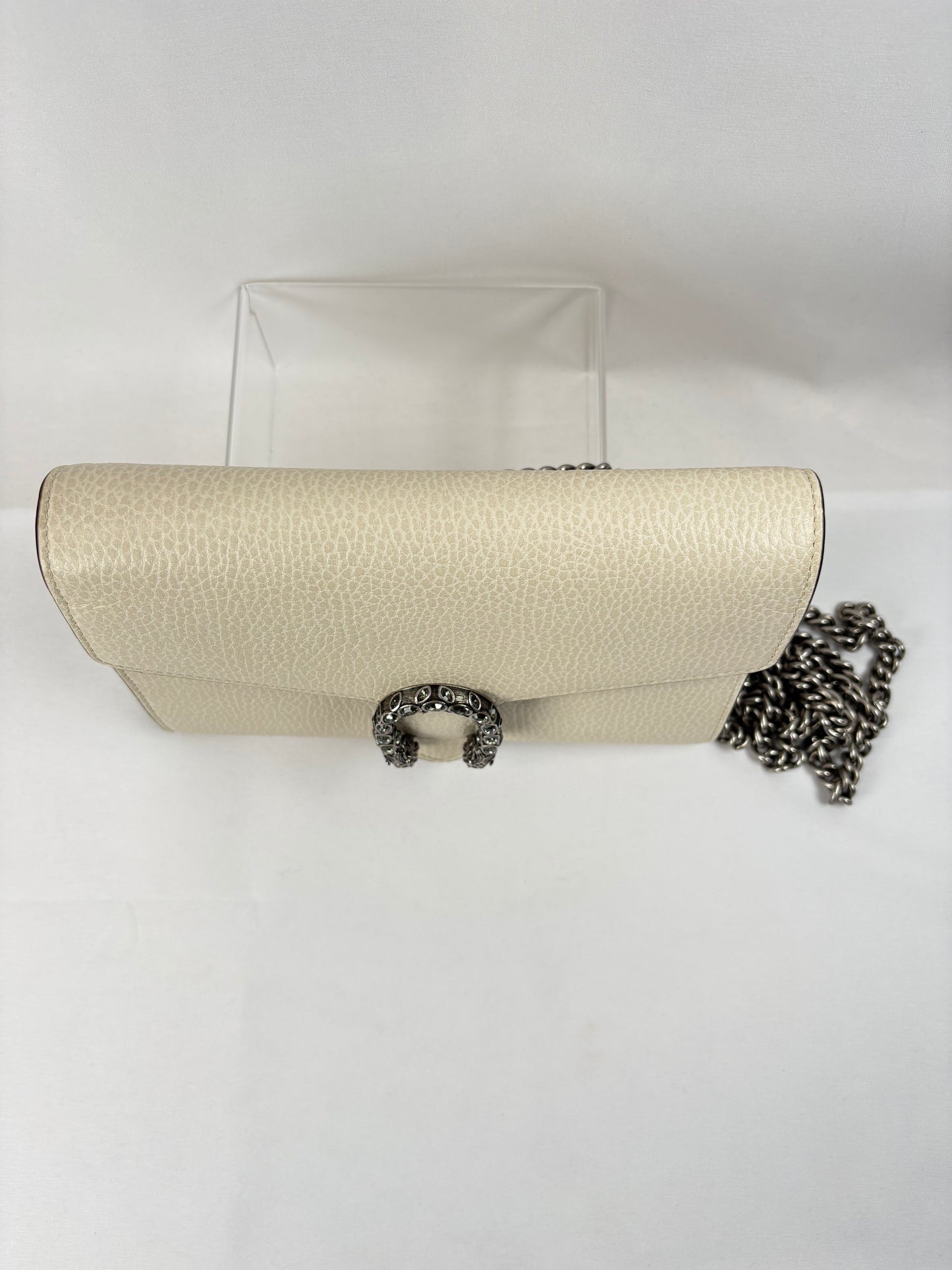 Pre-Owned GUCCI Dionysus Wallet on Chain Cream Handbag