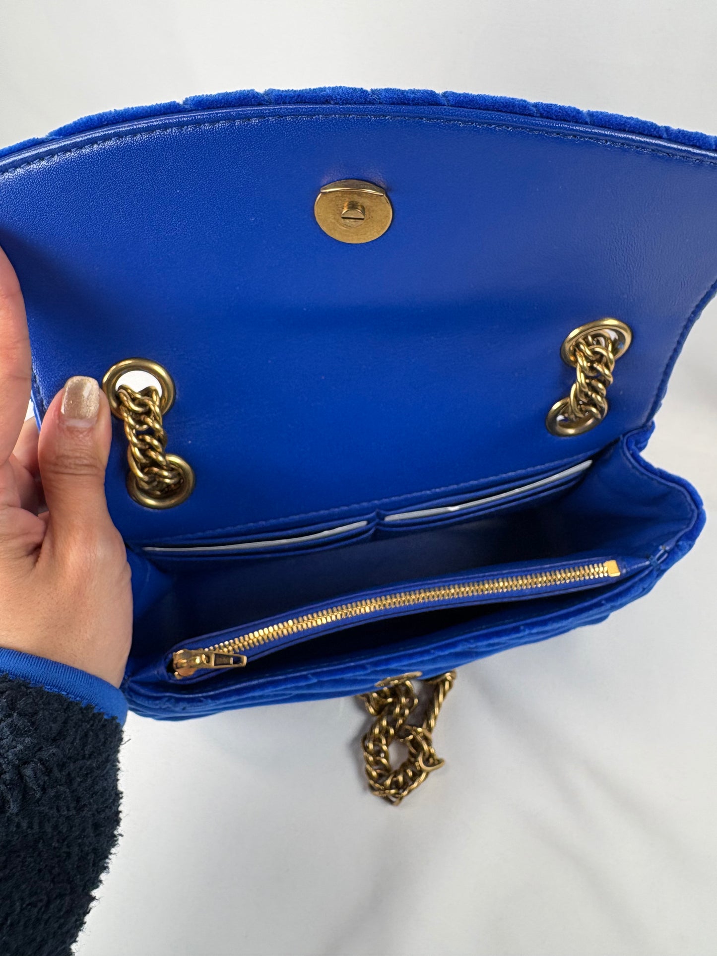 Pre-Owned BALENCIAGA BB Round Royal Blue Handbag