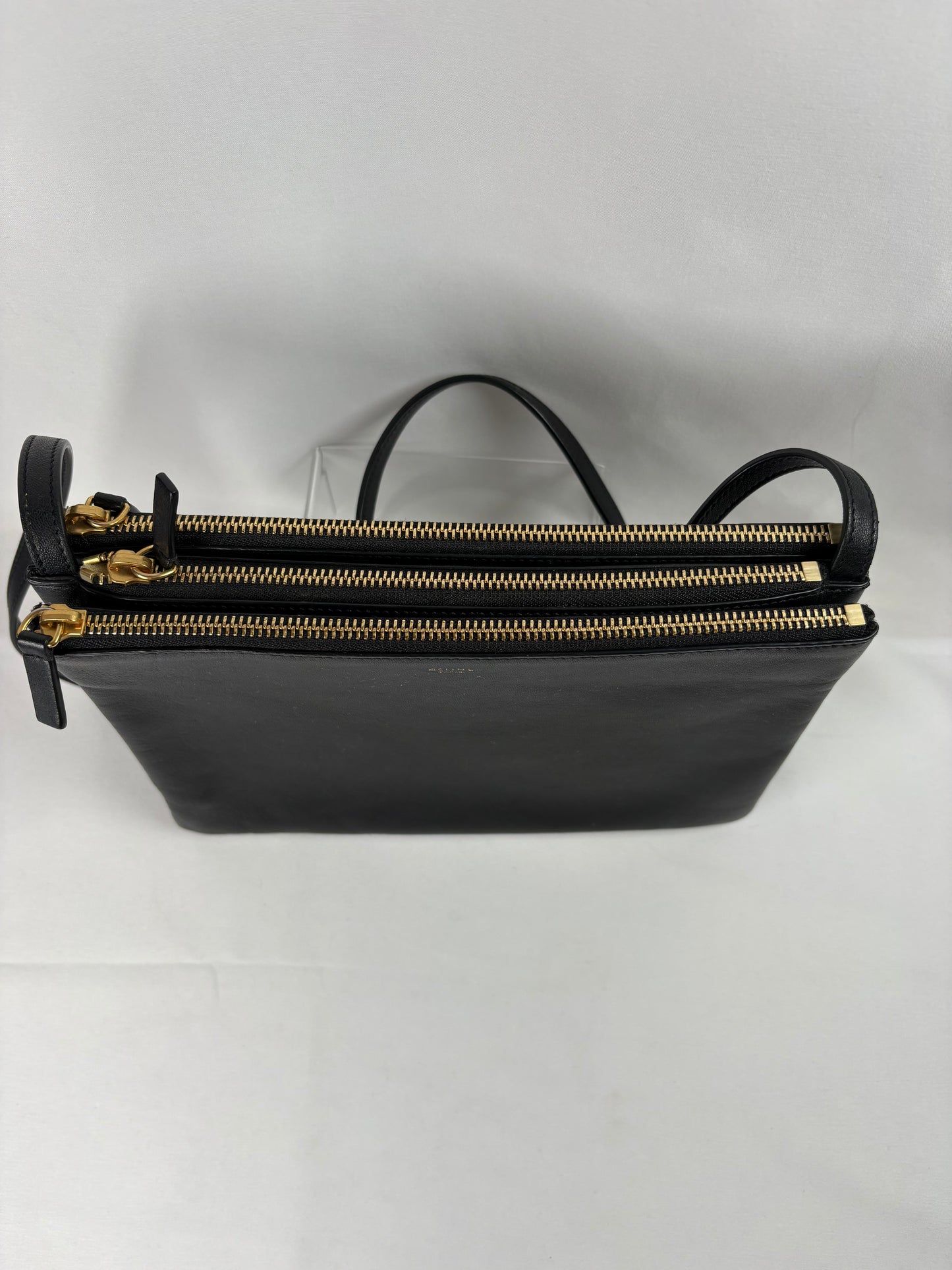 Pre-Owned CELINE Trio Black Handbag, Large