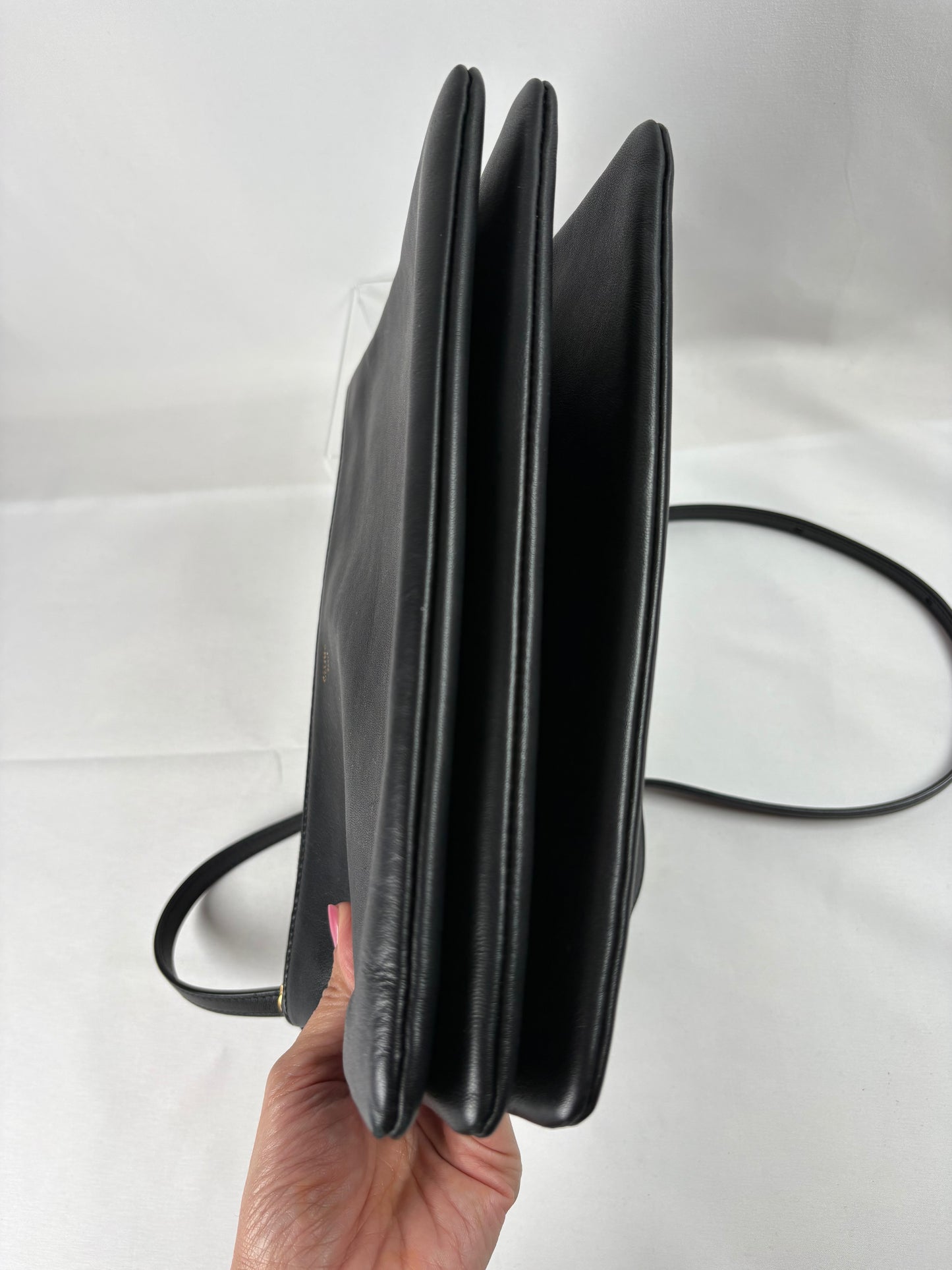 Pre-Owned CELINE Trio Black Handbag, Large