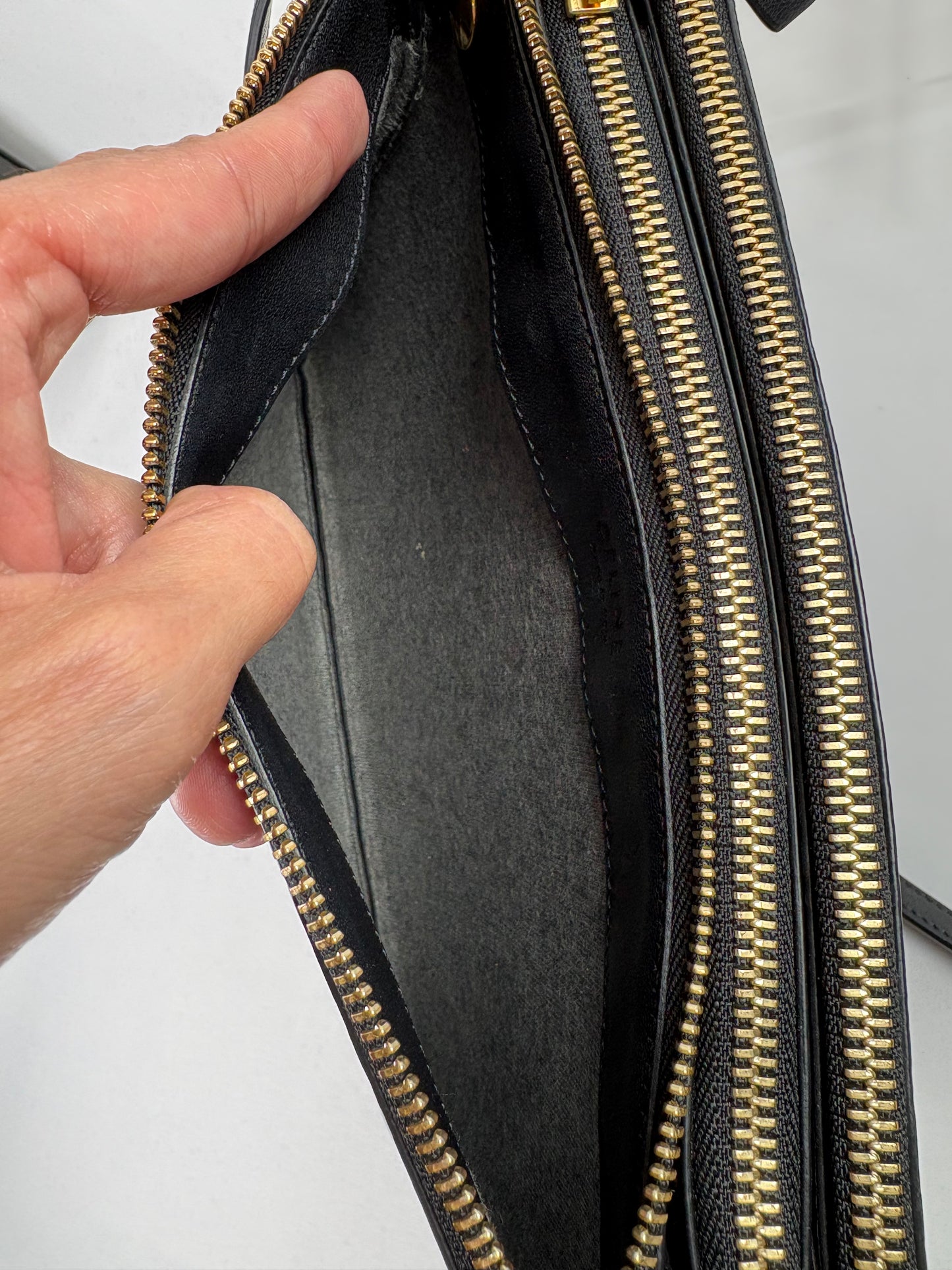 Pre-Owned CELINE Trio Black Handbag, Large