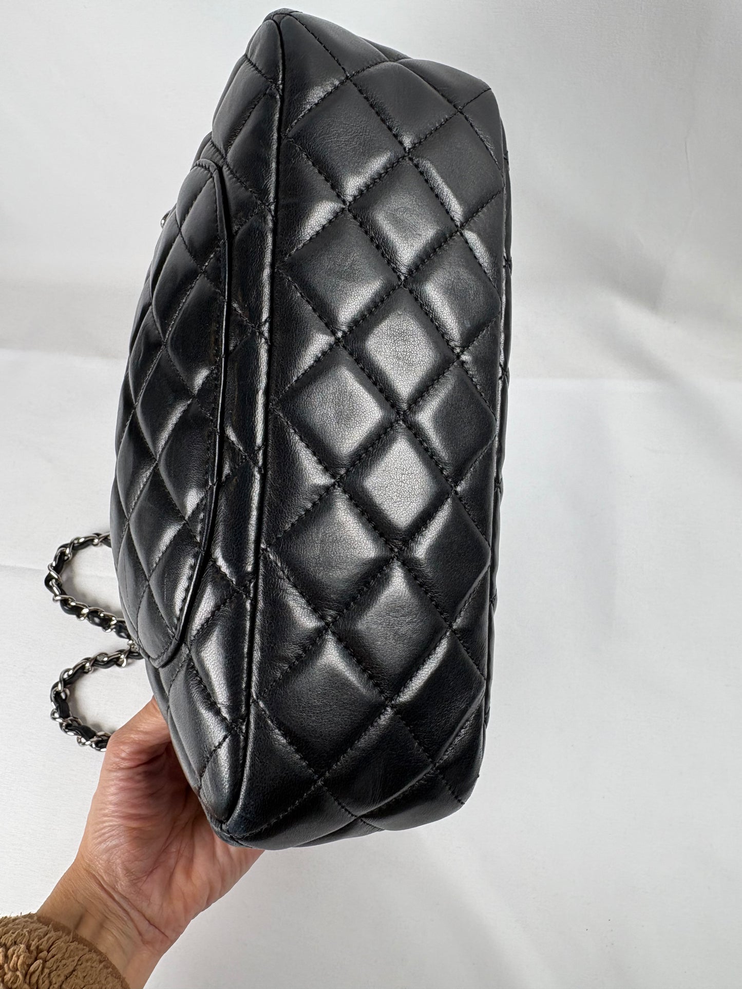 Pre-Owned CHANEL™ Quilted Camera Case Black Handbag