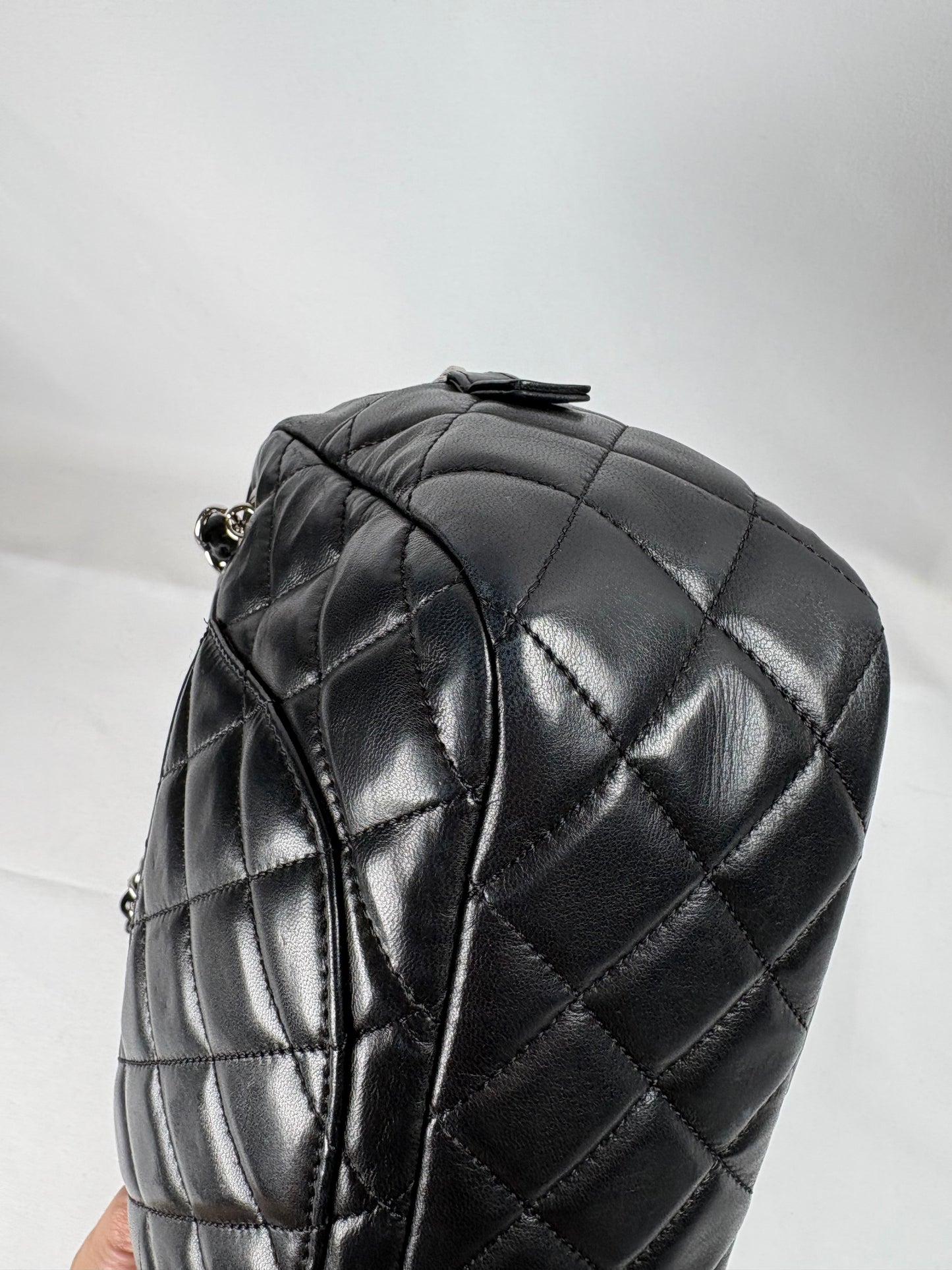 Pre-Owned CHANEL™ Quilted Camera Case Black Handbag