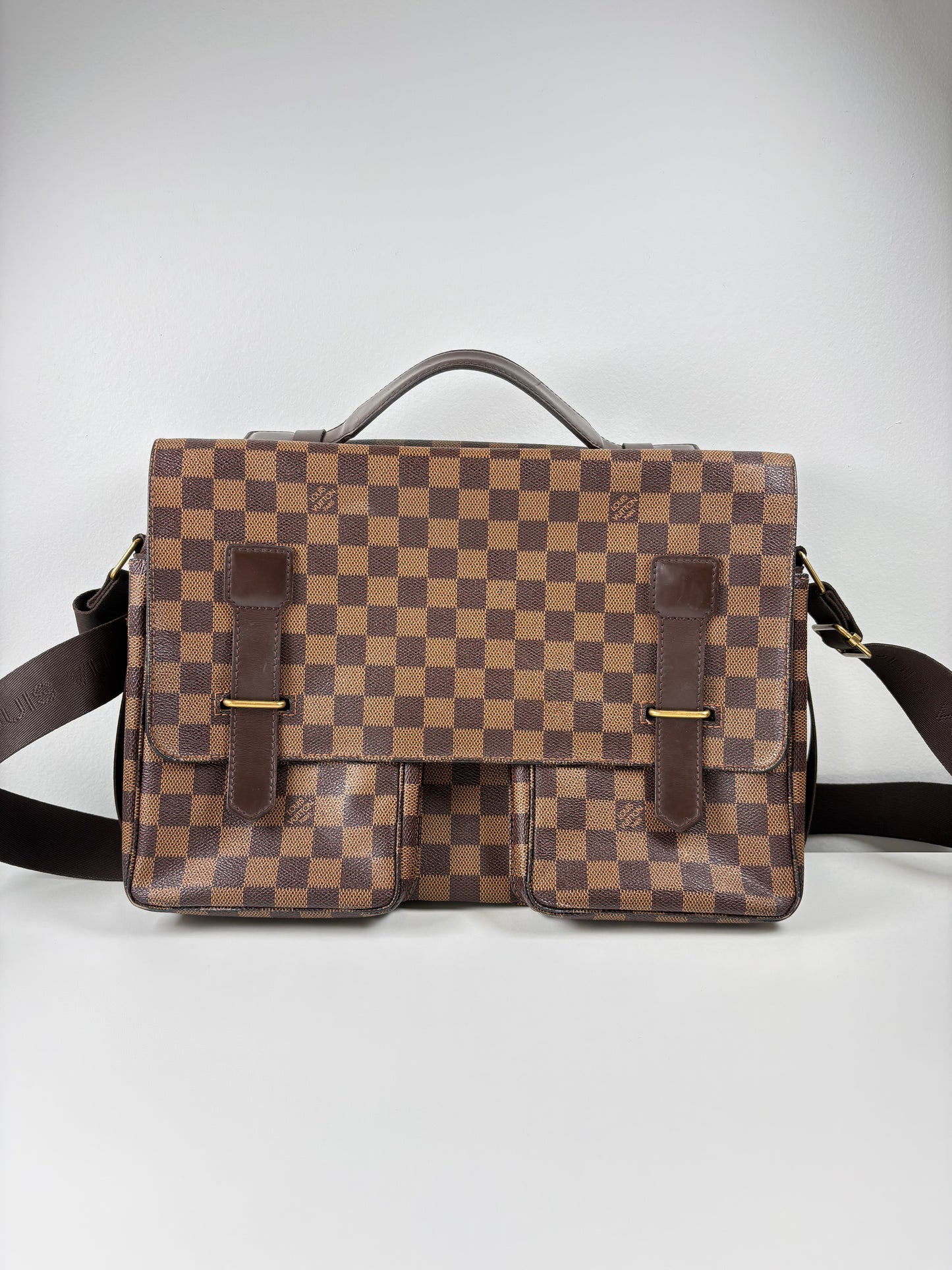 Pre-Owned LOUIS VUITTON Broadway Laptop Bag, Damier Ebene