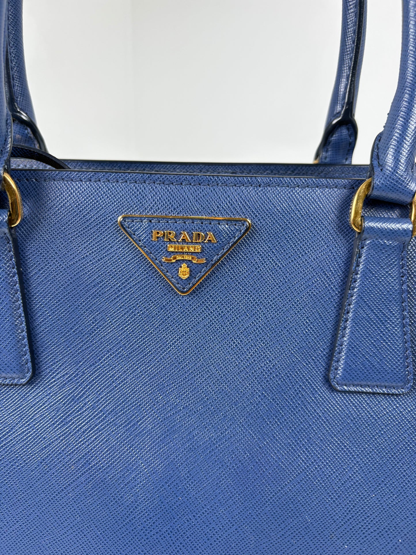 Pre-Owned PRADA Galleria Handbag, Blue, Medium