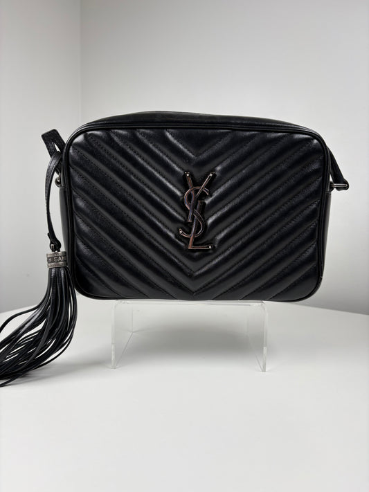 Pre-Owned SAINT LAURENT Lou Camera Handbag, Black