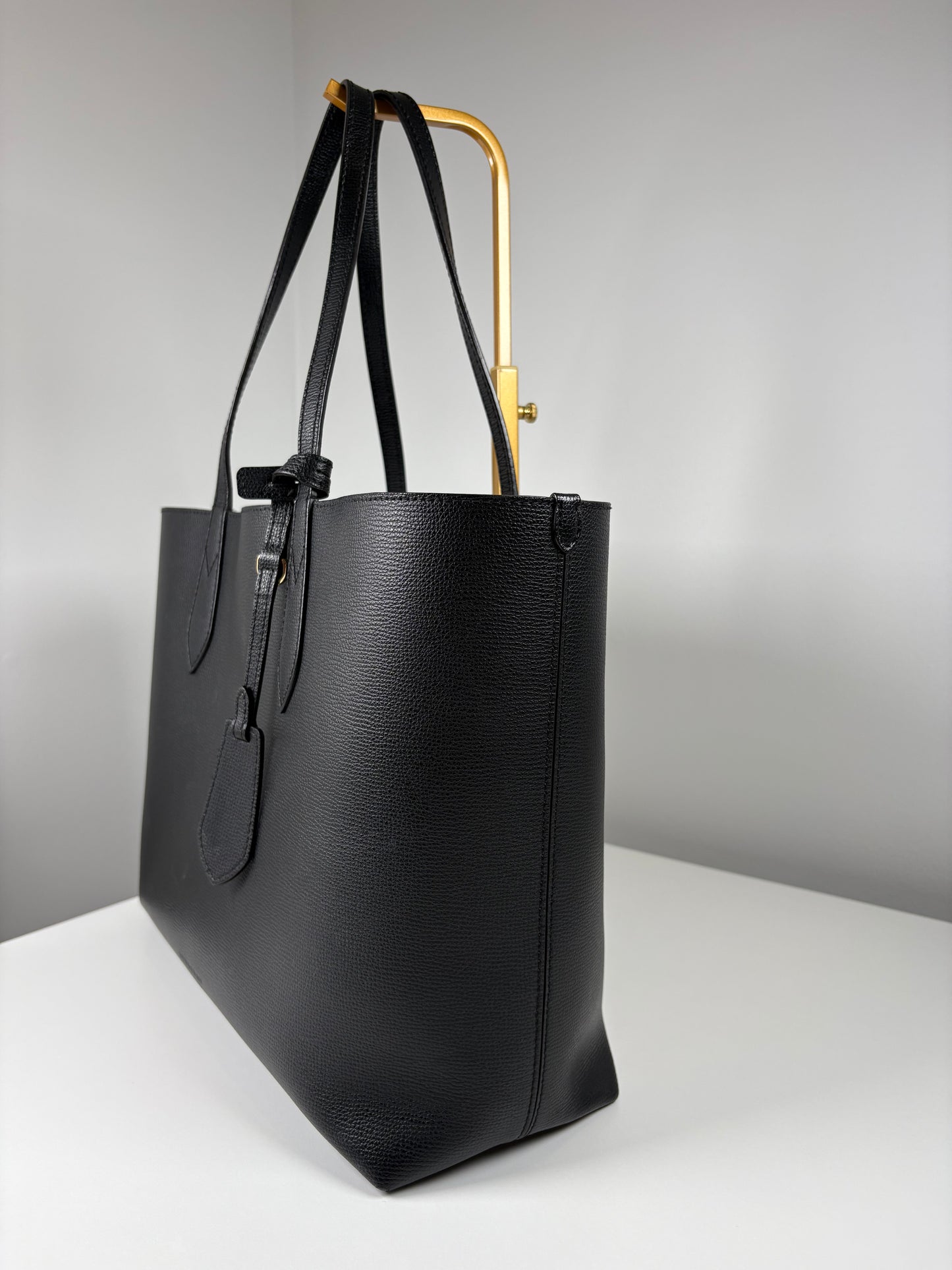 Pre-Owned BURBERRY Haymarket Check Reversible Tote Handbag, Black/Nova Check
