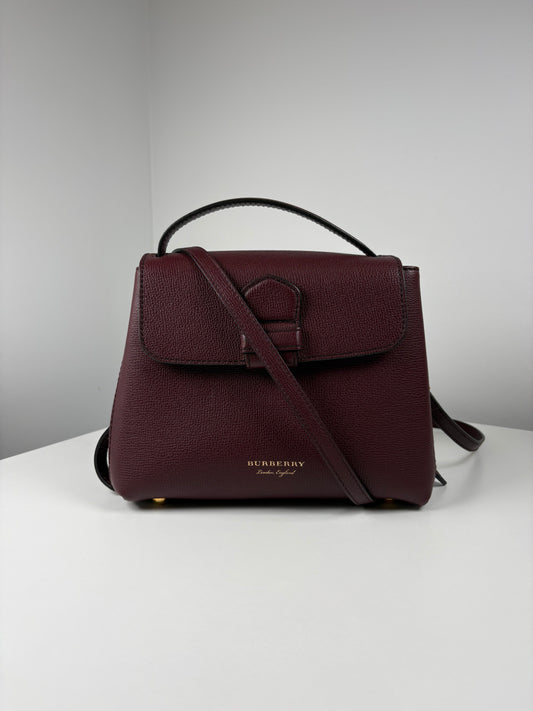 Pre-Owned BURBERRY Camberley Top Handle Handbag, Burgundy, Small