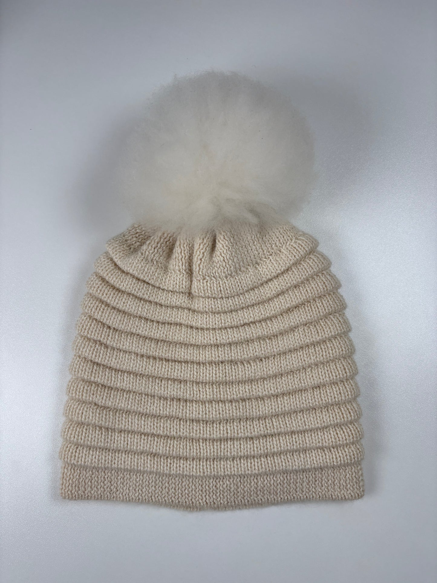 Pre-Owned SENTALER Ribbed Hat, Ivory