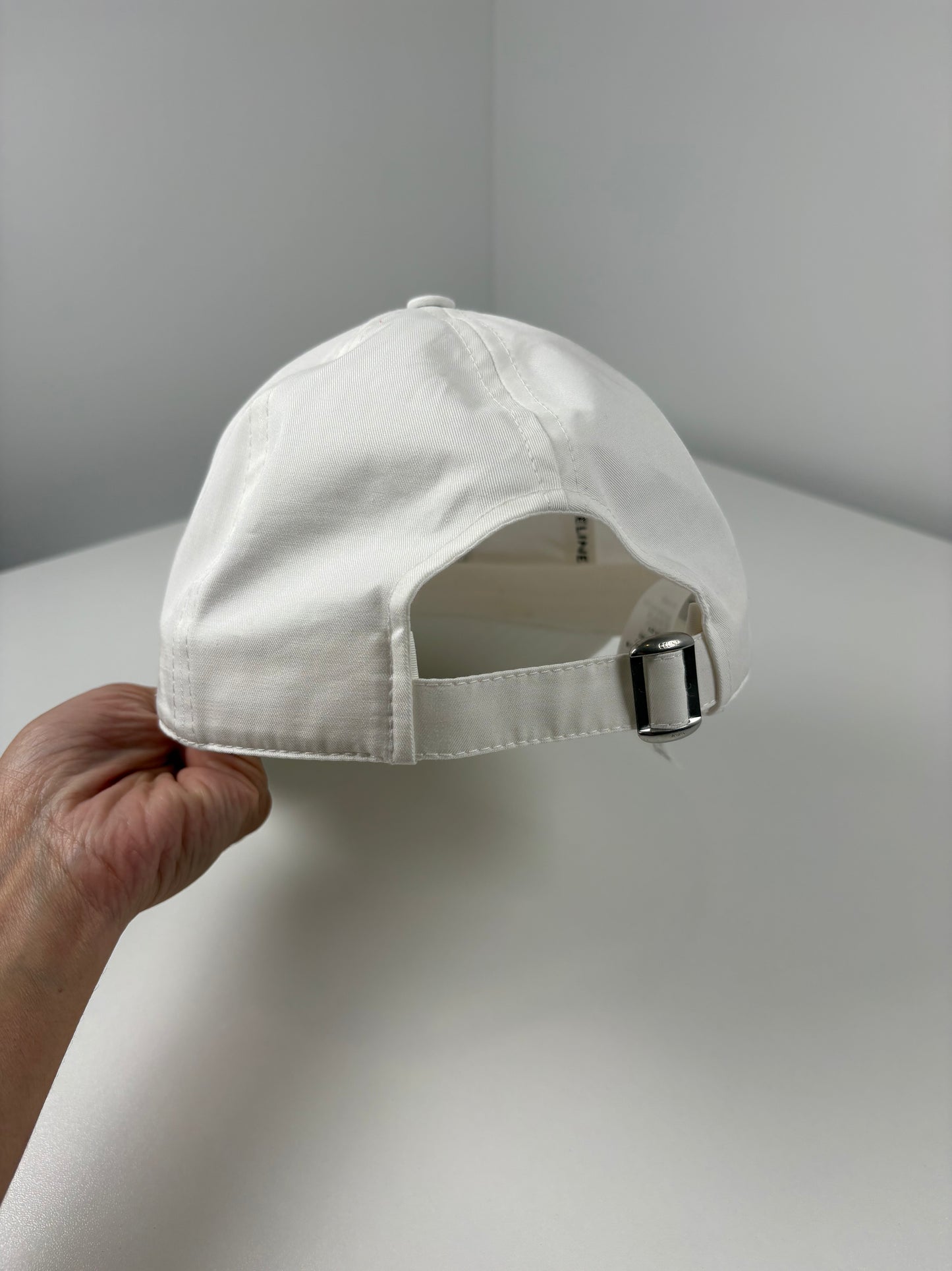 Pre-Owned CELINE Baseball Hat, White, M