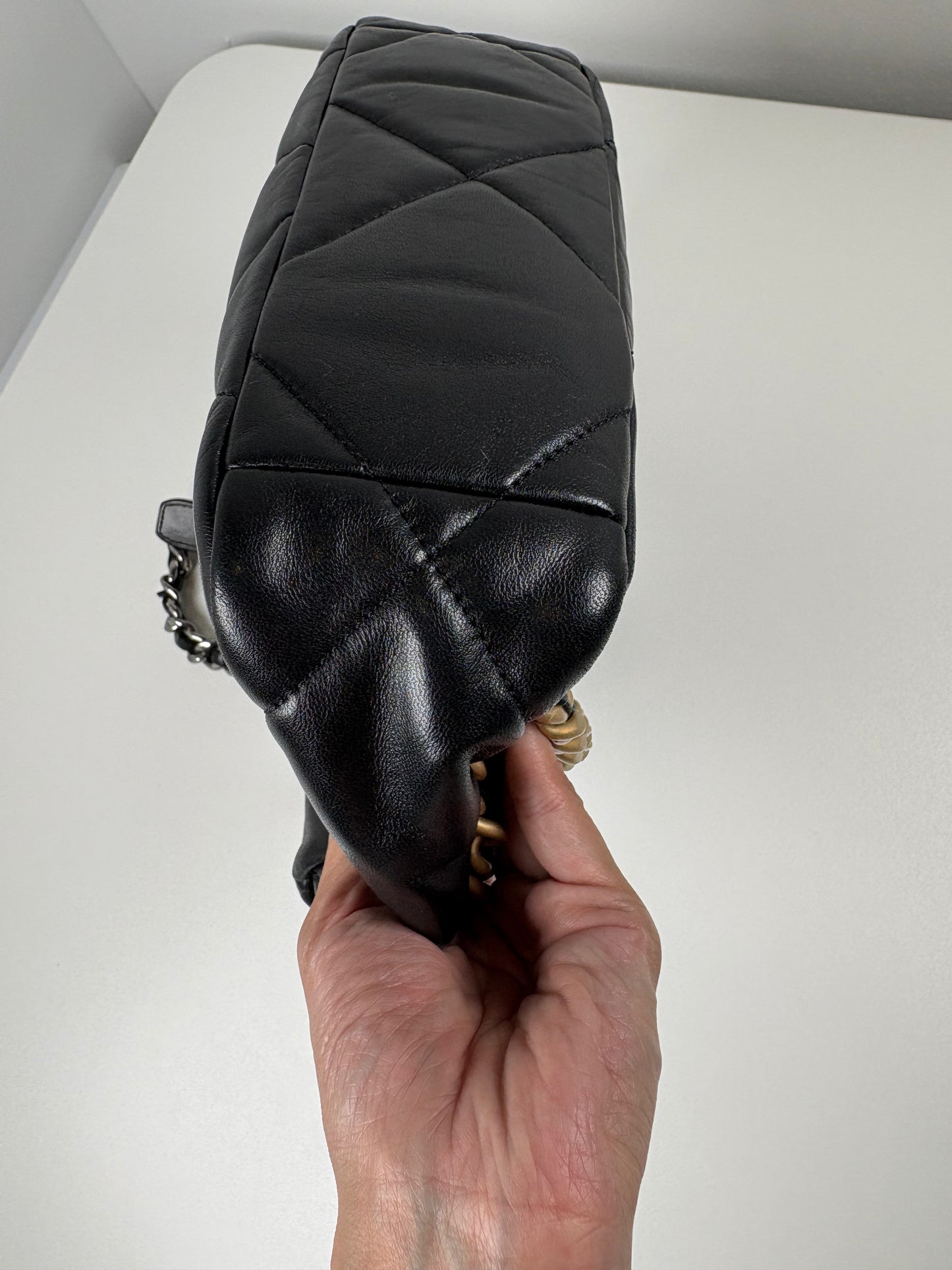 Pre-Owned CHANEL 19 Handbag, Black/GHW, Small