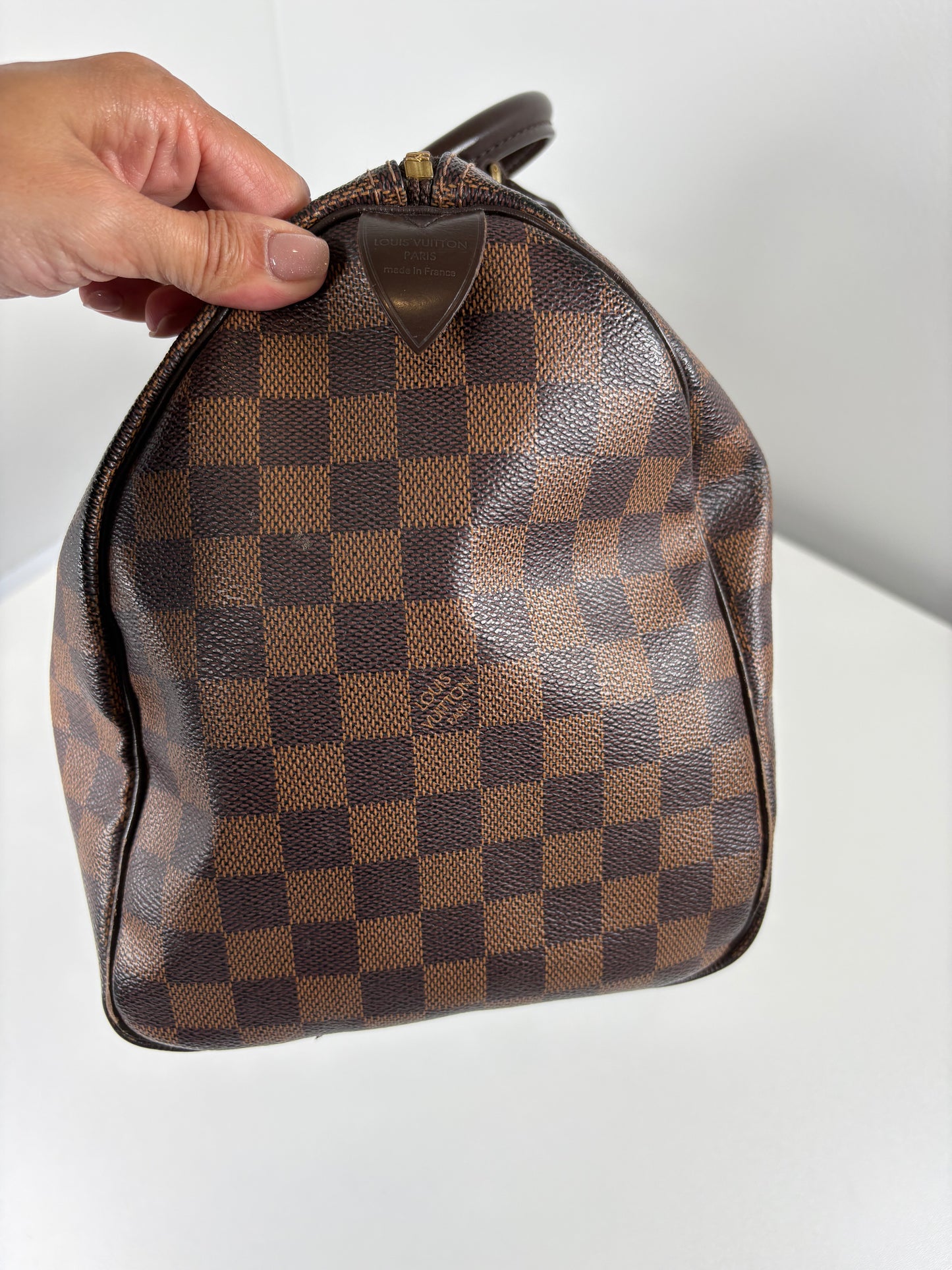 Pre-Owned LOUIS VUITTON Speedy Handbag, Damier Ebene, 30