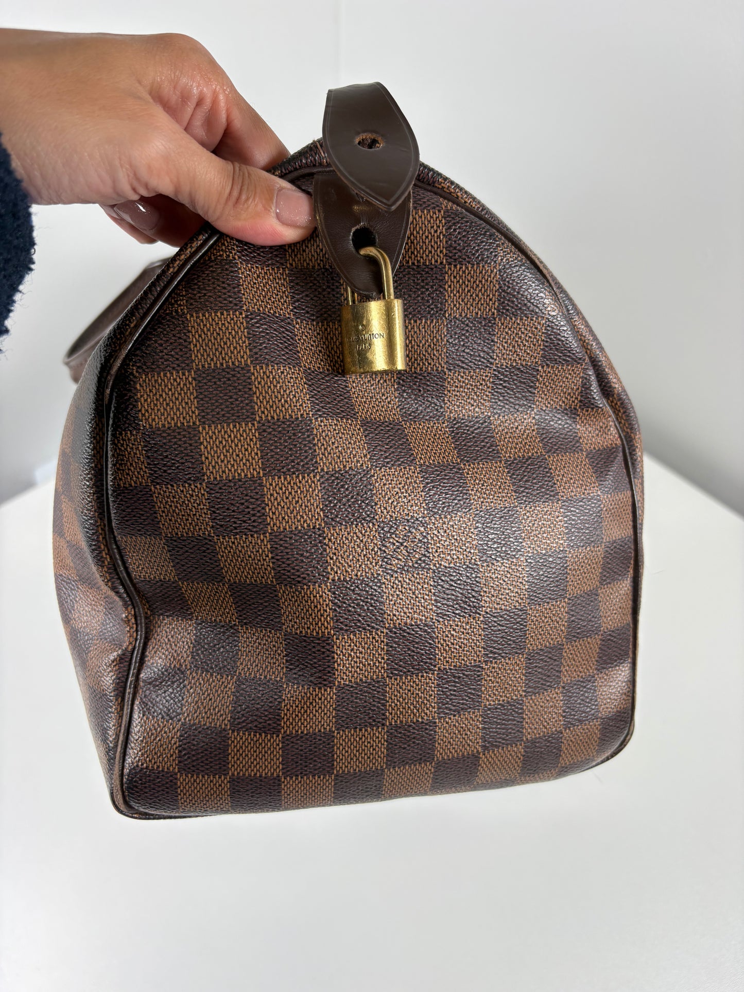 Pre-Owned LOUIS VUITTON Speedy Handbag, Damier Ebene, 30