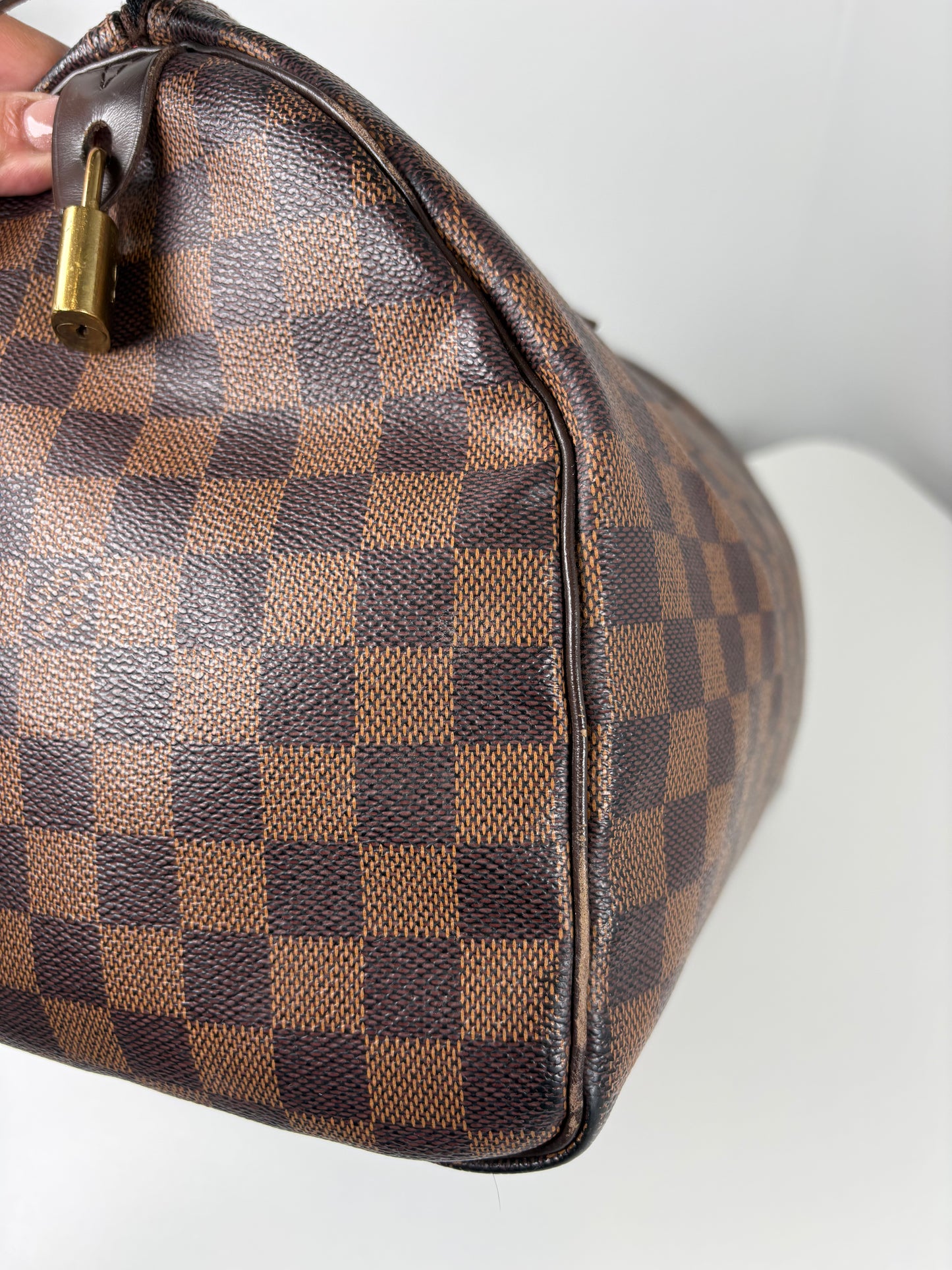Pre-Owned LOUIS VUITTON Speedy Handbag, Damier Ebene, 30