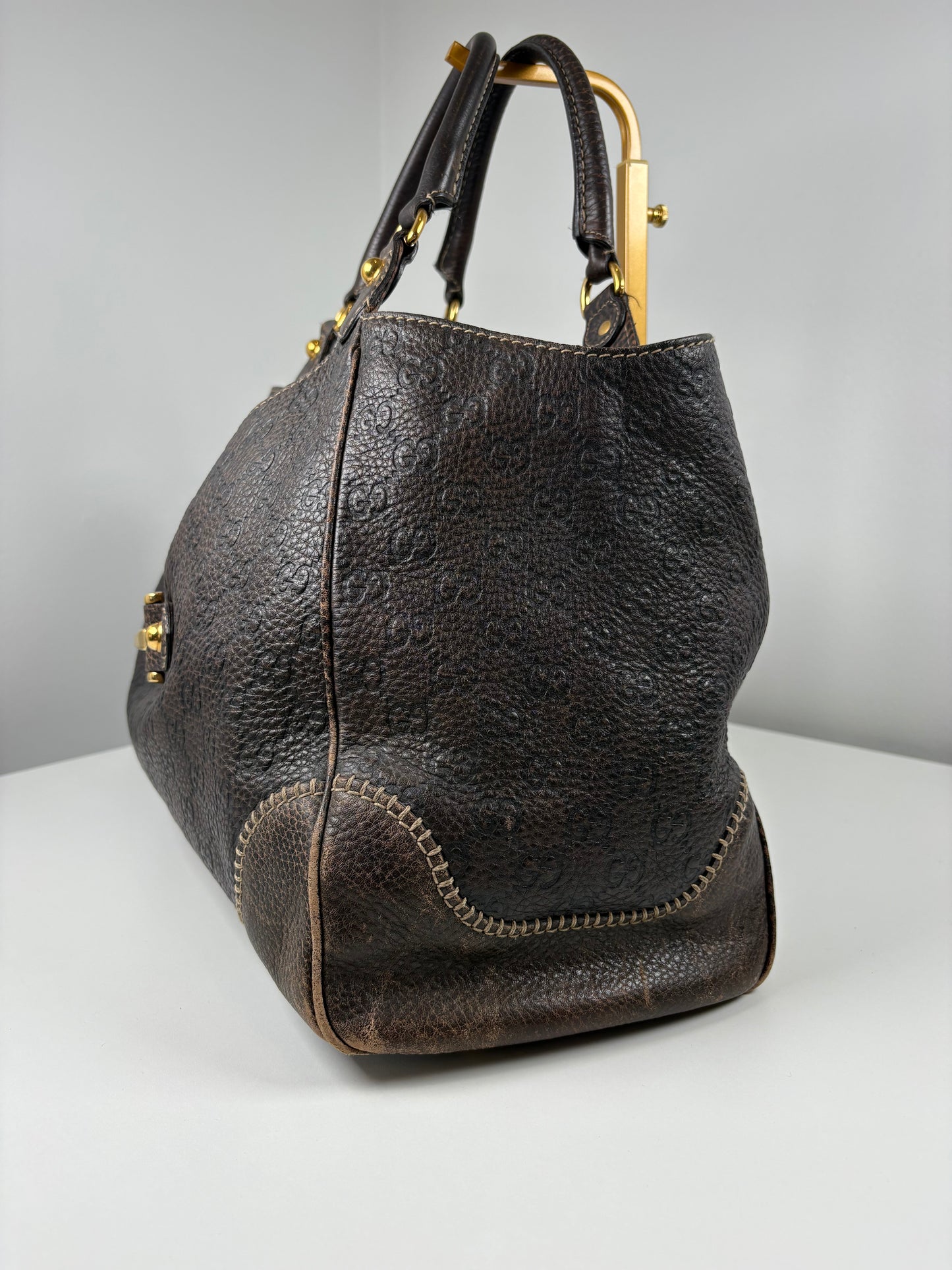 Pre-Owned GUCCI Horsebit Pelham Hobo Handbag, Brown