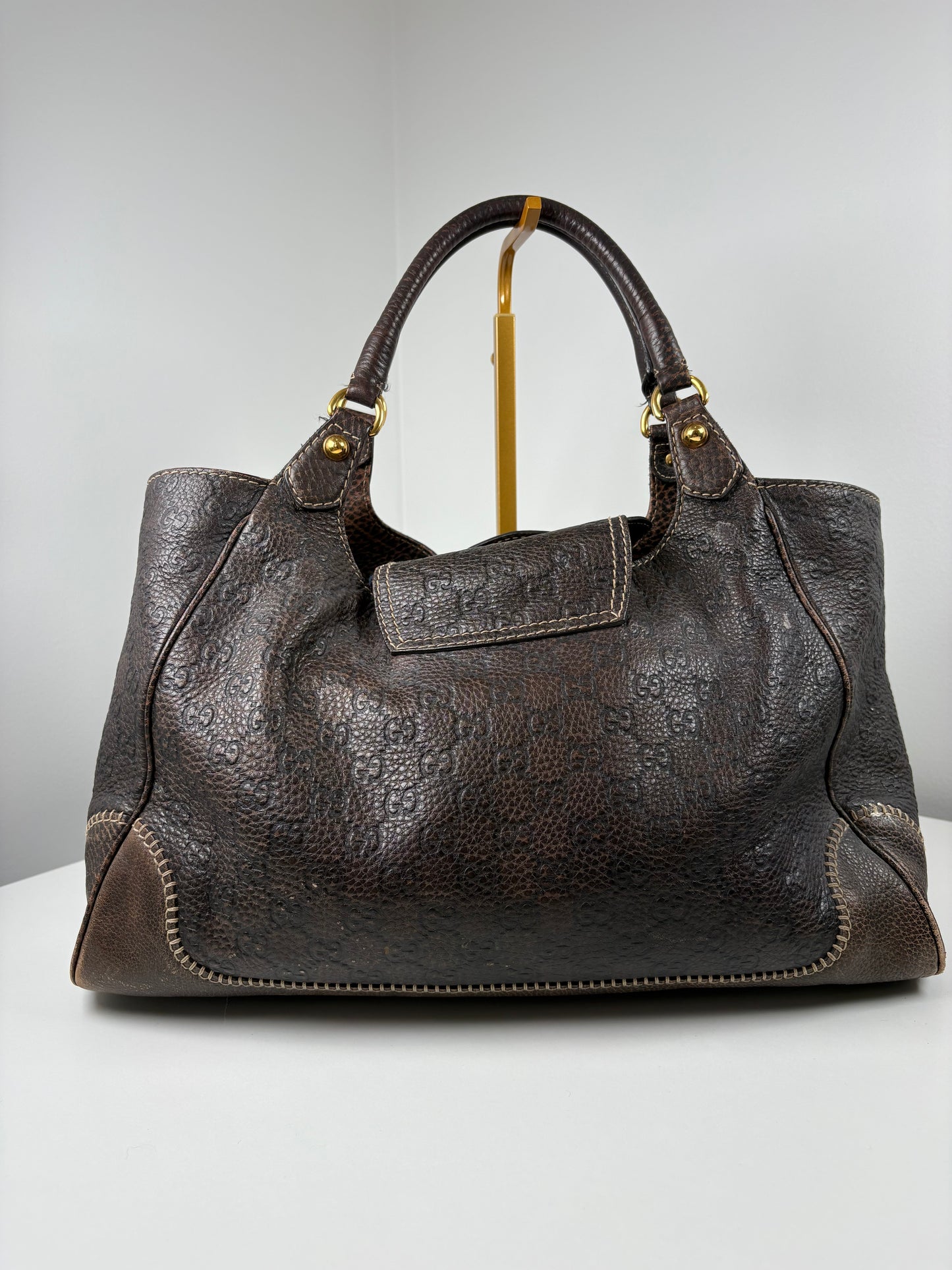 Pre-Owned GUCCI Horsebit Pelham Hobo Handbag, Brown