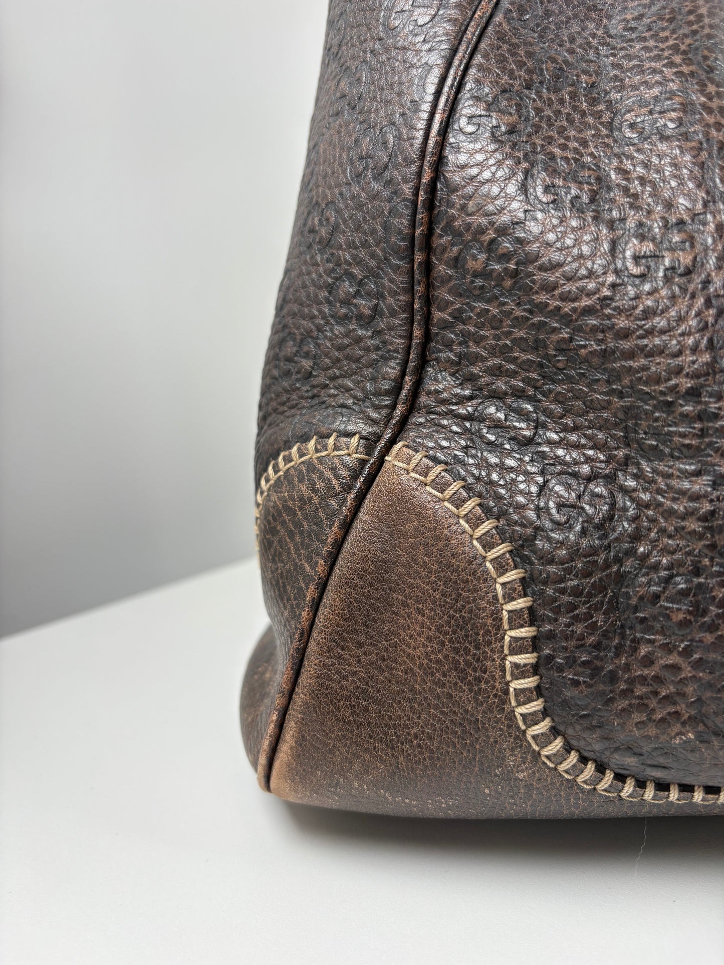 Pre-Owned GUCCI Horsebit Pelham Hobo Handbag, Brown