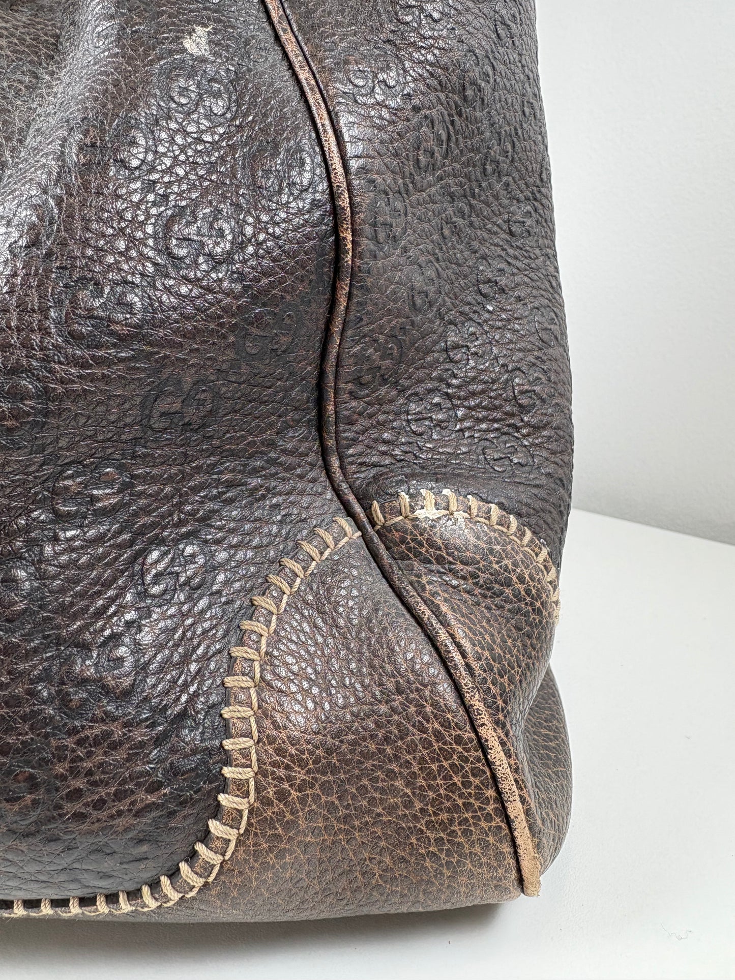 Pre-Owned GUCCI Horsebit Pelham Hobo Handbag, Brown