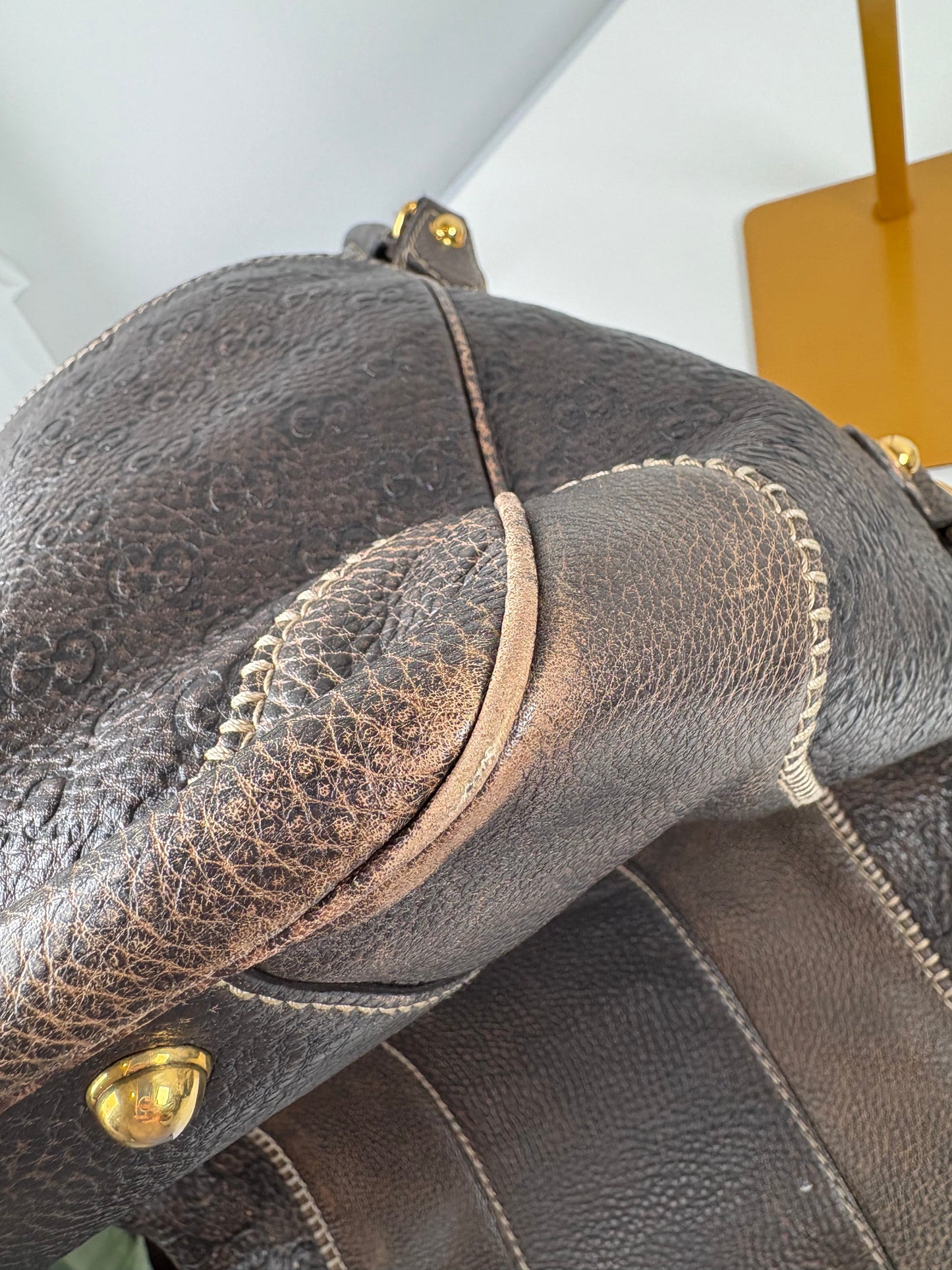 Pre-Owned GUCCI Horsebit Pelham Hobo Handbag, Brown