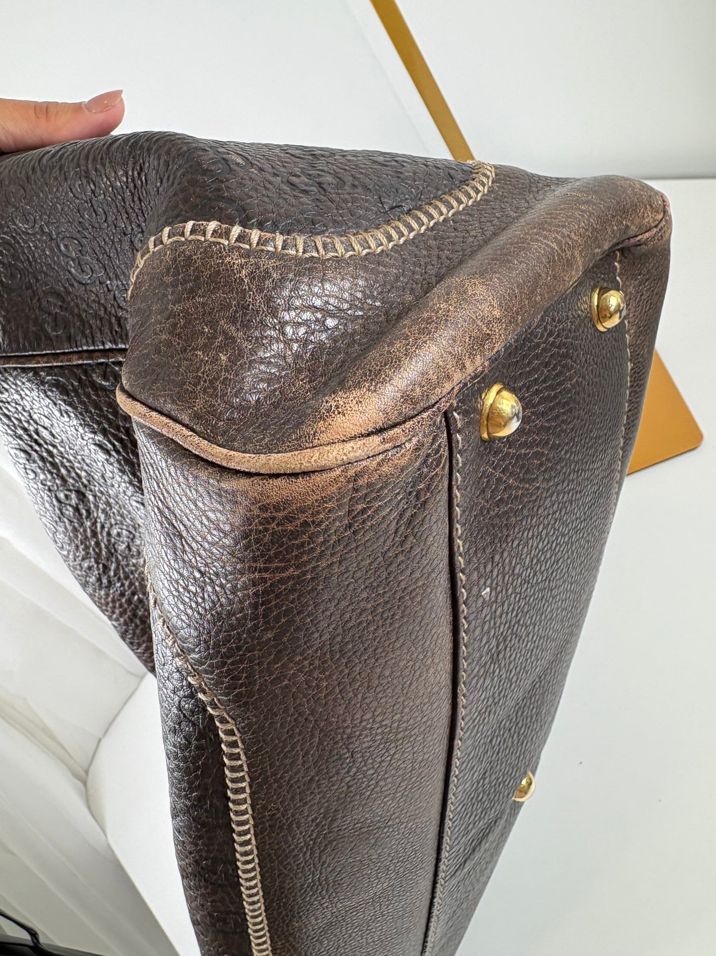 Pre-Owned GUCCI Horsebit Pelham Hobo Handbag, Brown