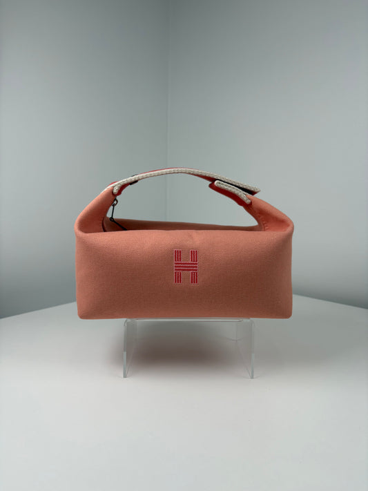 Pre-Owned HERMES Bride-a-Brac case Handbag, Coral, Small