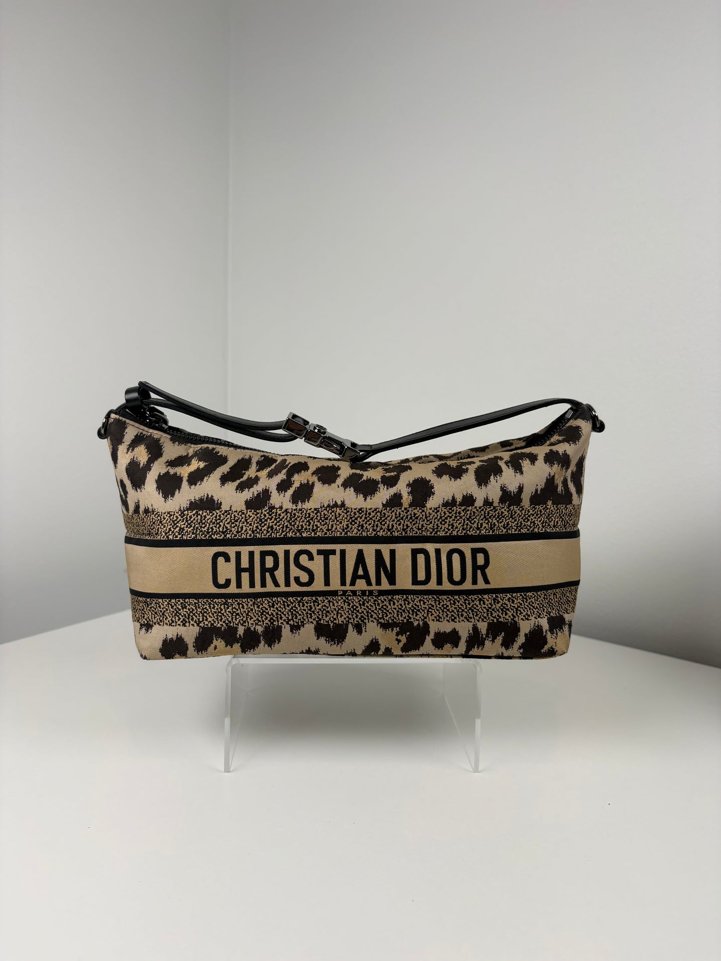 Pre-Owned CHRISTIAN DIOR Nomad Pouch Handbag, Cheetah, Medium