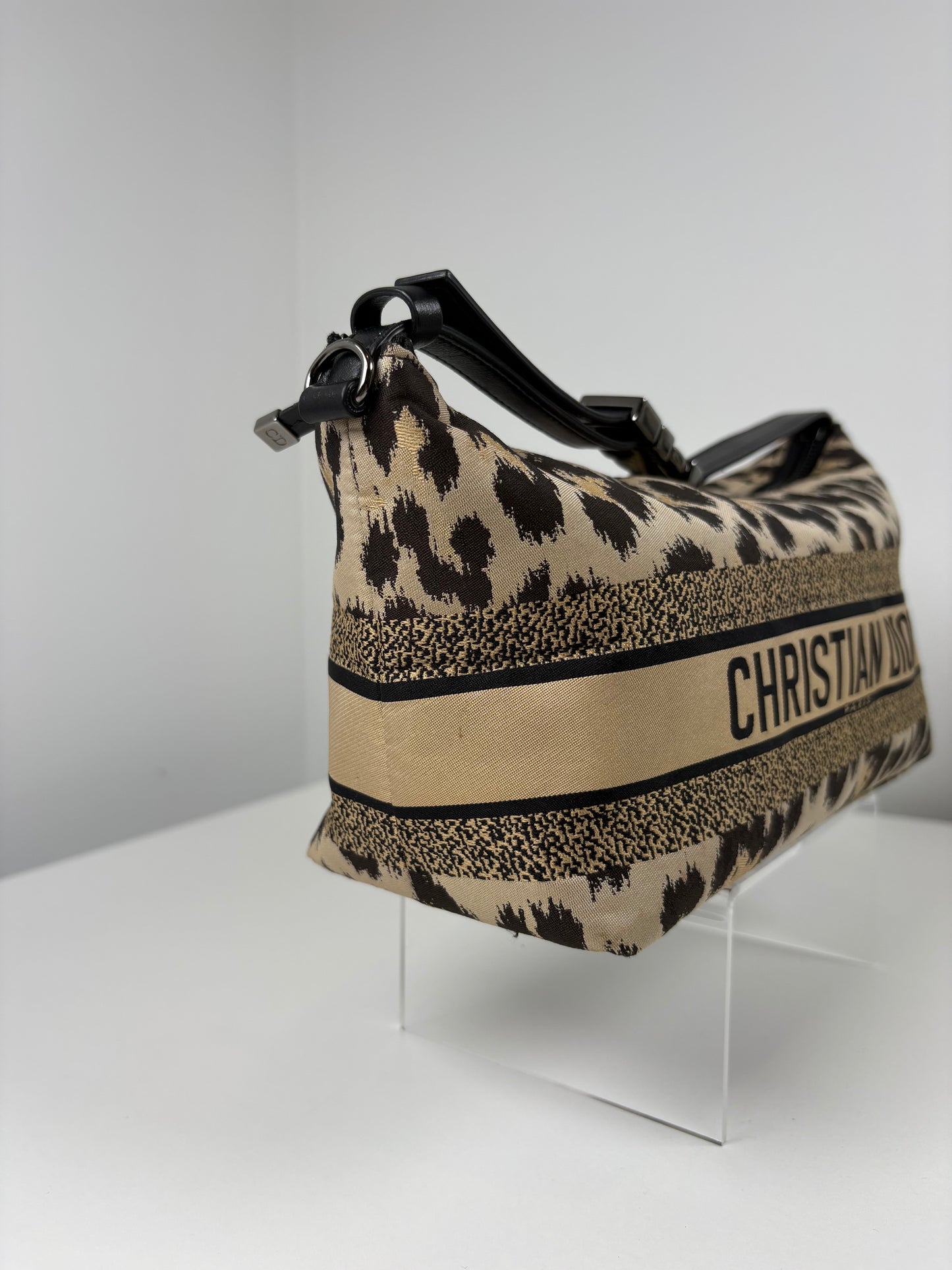 Pre-Owned CHRISTIAN DIOR Nomad Pouch Handbag, Cheetah, Medium