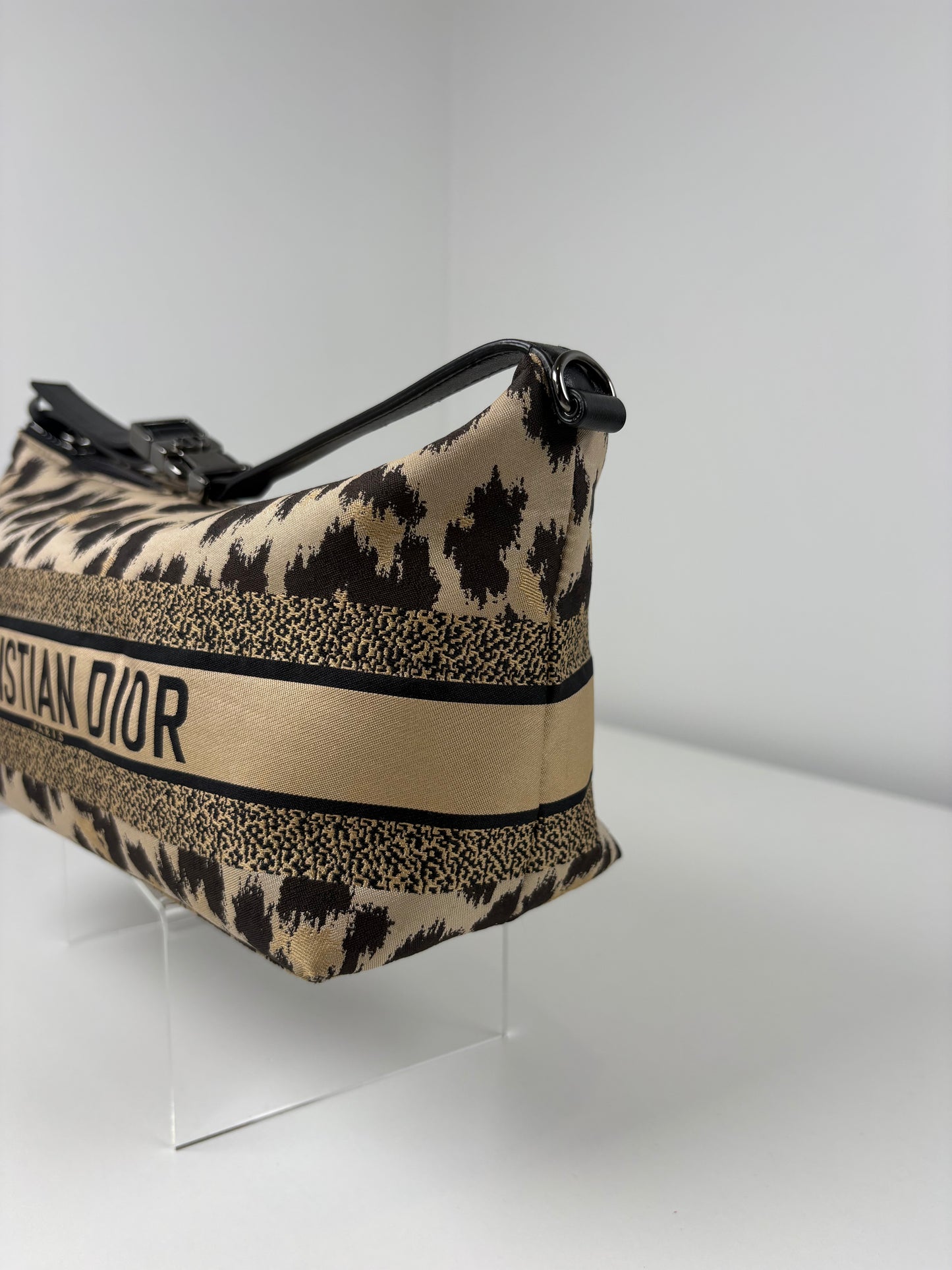 Pre-Owned CHRISTIAN DIOR Nomad Pouch Handbag, Cheetah, Medium