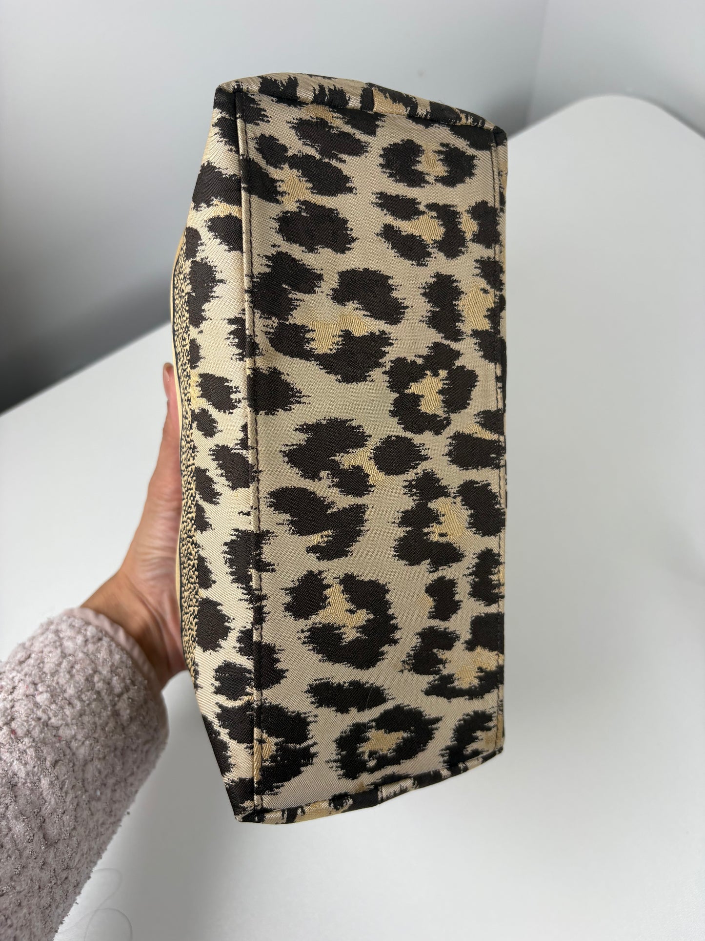 Pre-Owned CHRISTIAN DIOR Nomad Pouch Handbag, Cheetah, Medium