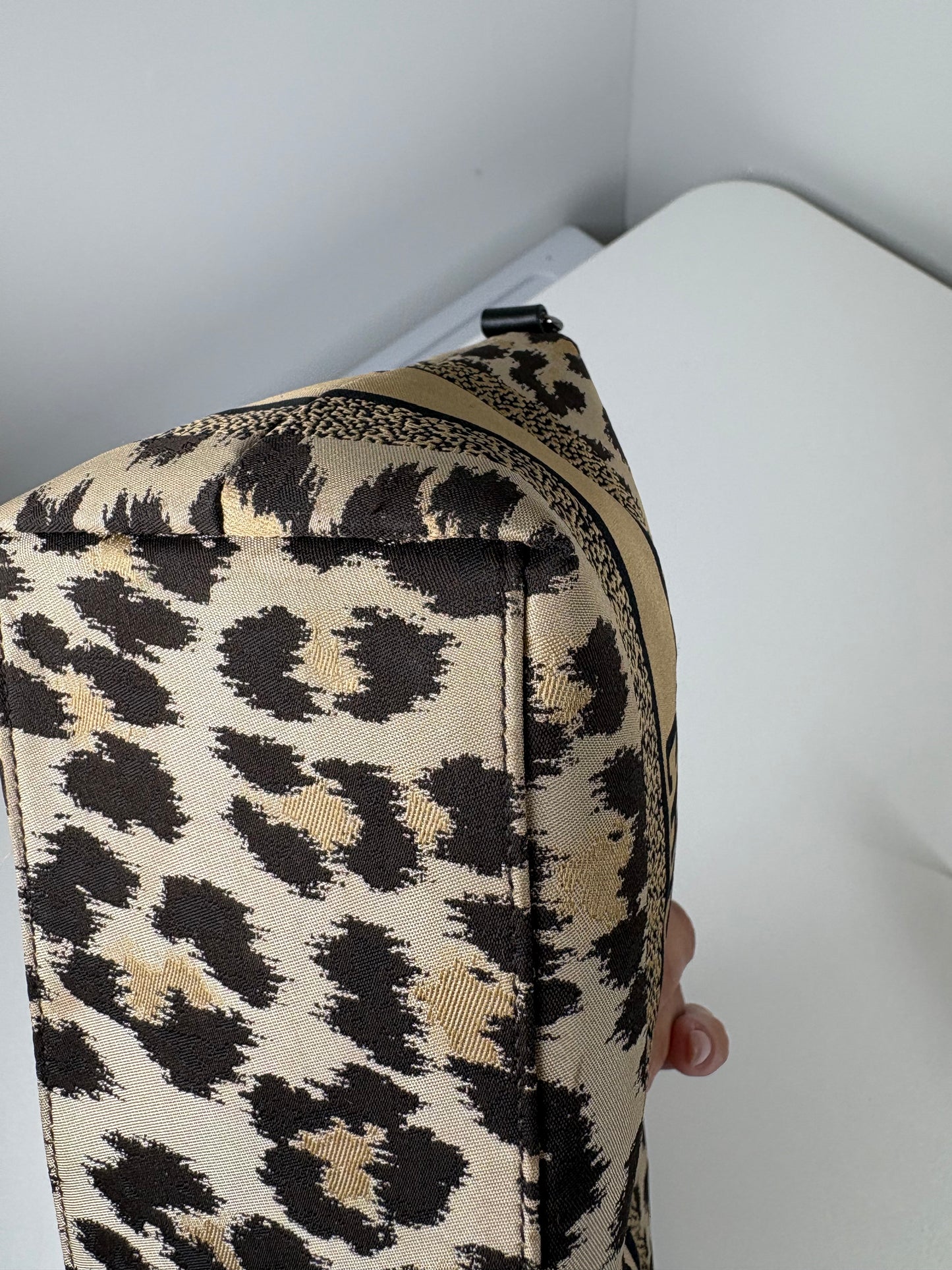 Pre-Owned CHRISTIAN DIOR Nomad Pouch Handbag, Cheetah, Medium