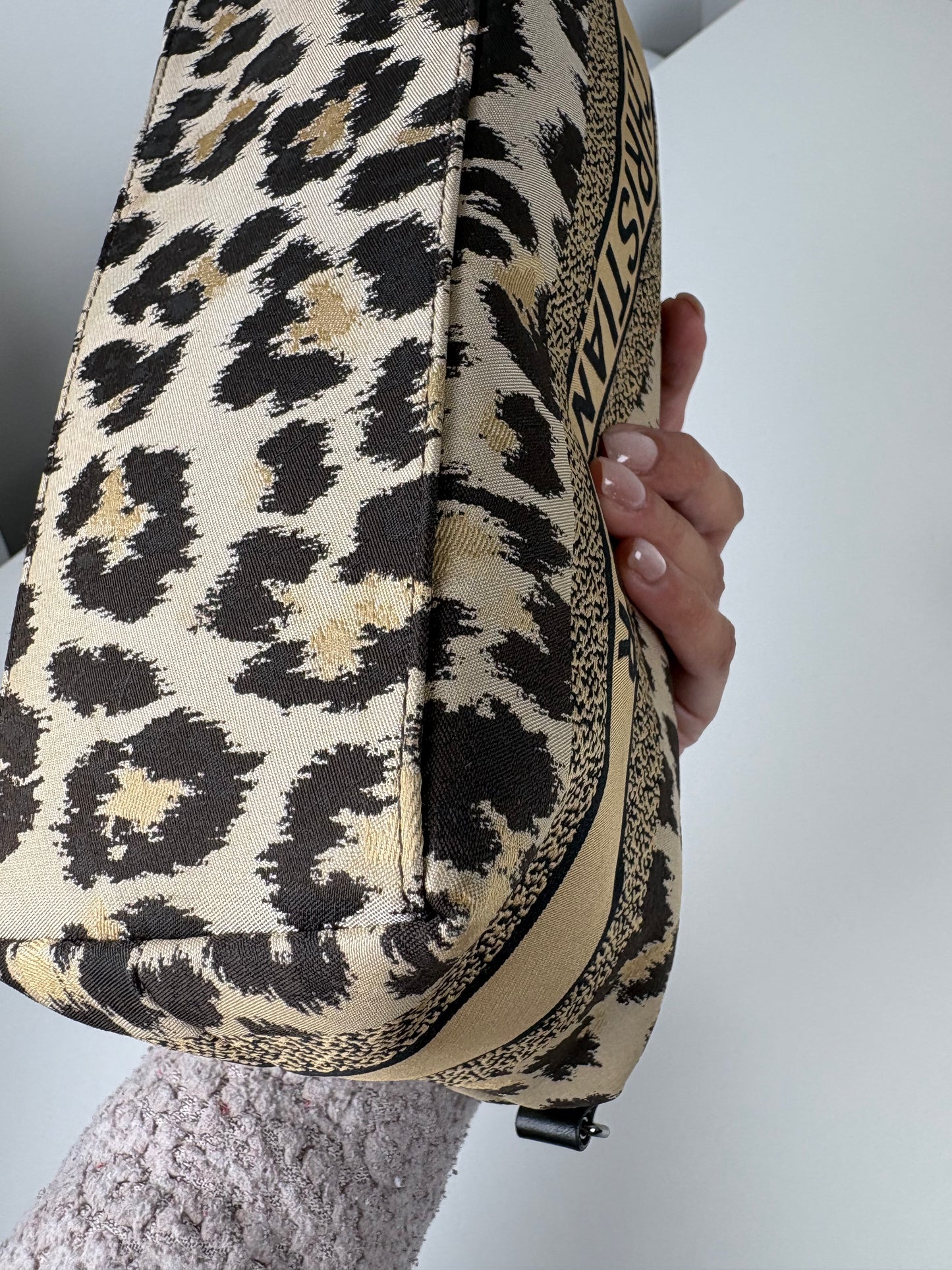 Pre-Owned CHRISTIAN DIOR Nomad Pouch Handbag, Cheetah, Medium