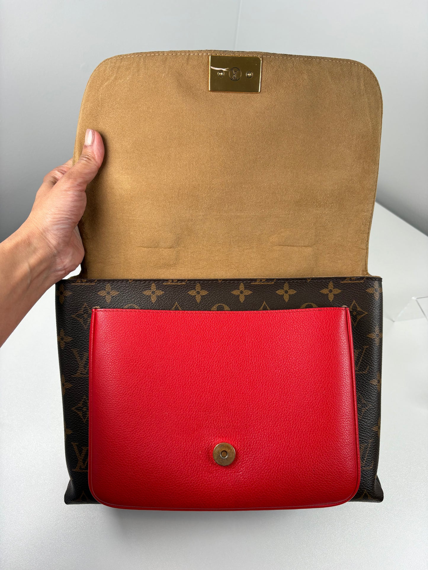 Pre-Owned LOUIS VUITTON Vaugirard Handbag, Monogram/Red