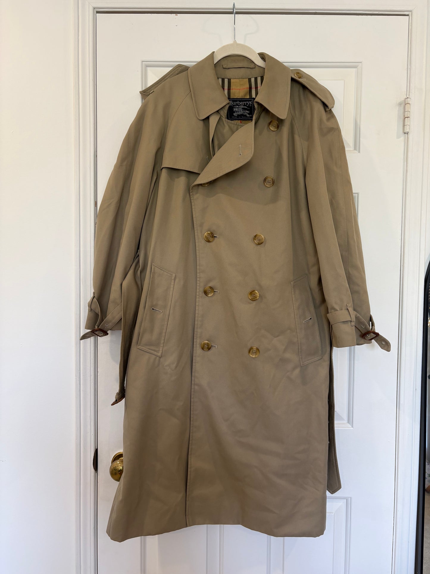 Pre-Owned BURBERRY Men's Trench Coat, Beige, 46 Short