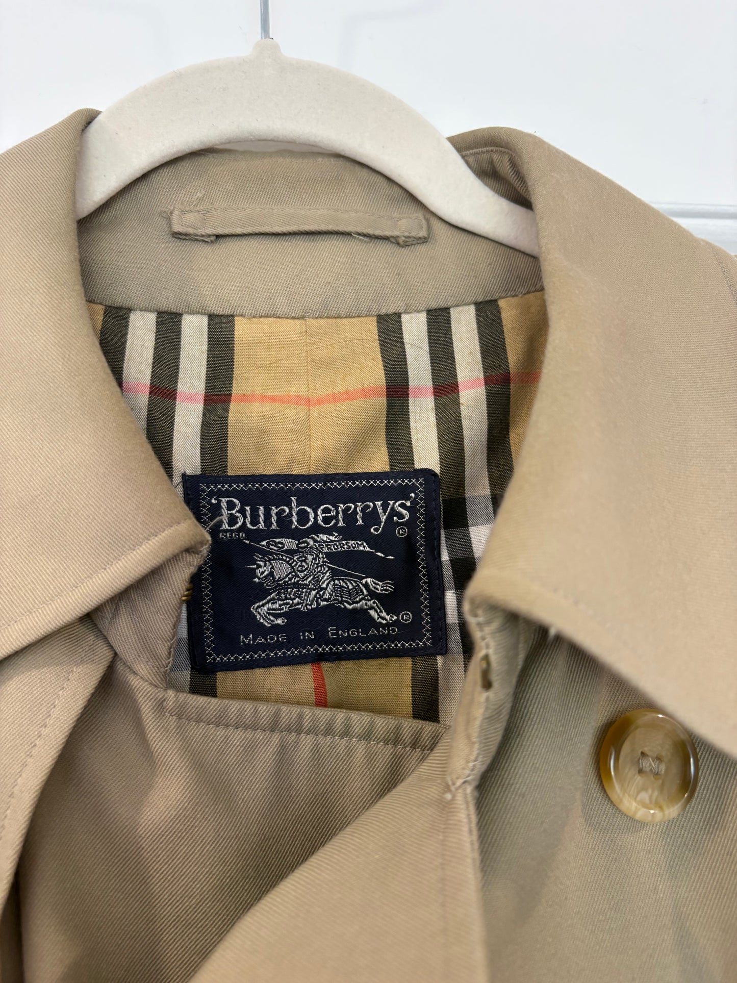Pre-Owned BURBERRY Men's Trench Coat, Beige, 46 Short