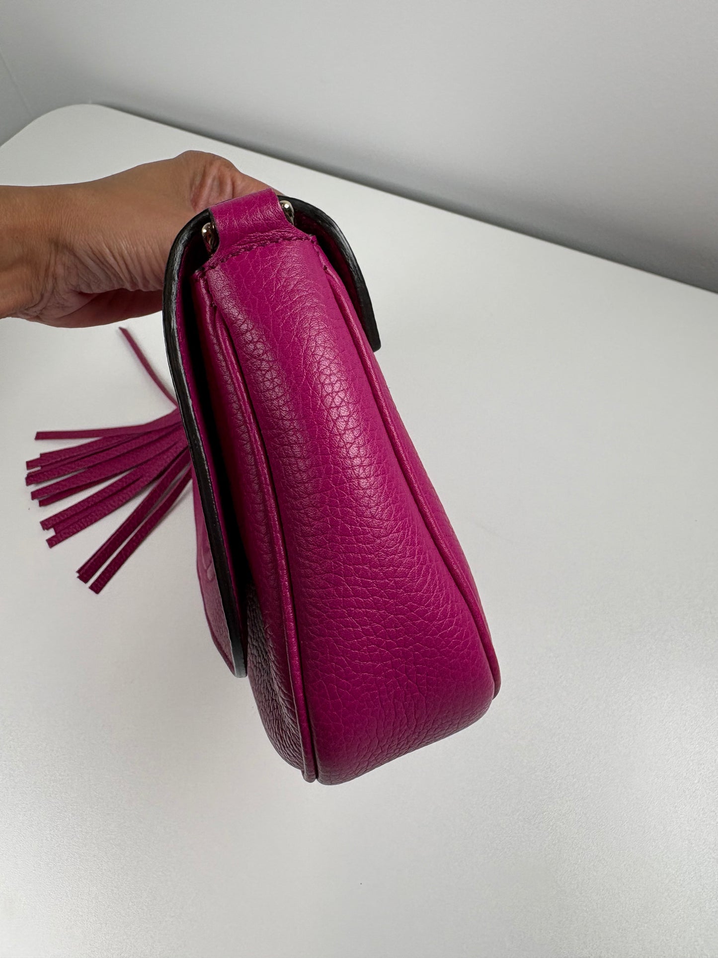 Pre-Owned GUCCI Soho Chain Shoulder Handbag, Fuchsia