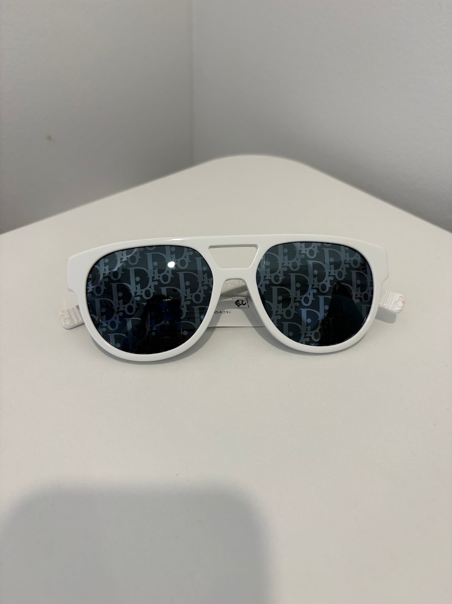 Pre-Owned CHRISTIAN DIOR Oblique Sunglasses, White/Blue