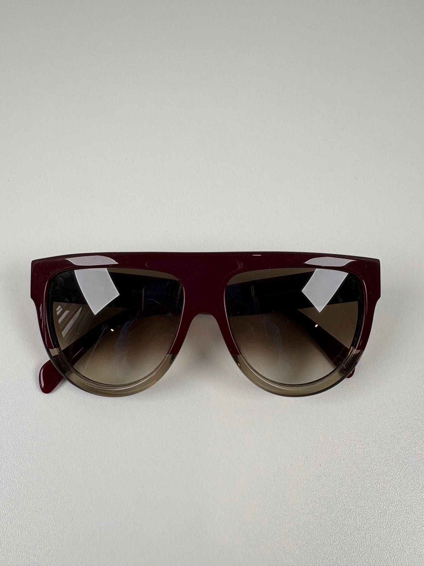Pre-Owned CELINE Burgundy Sunglasses