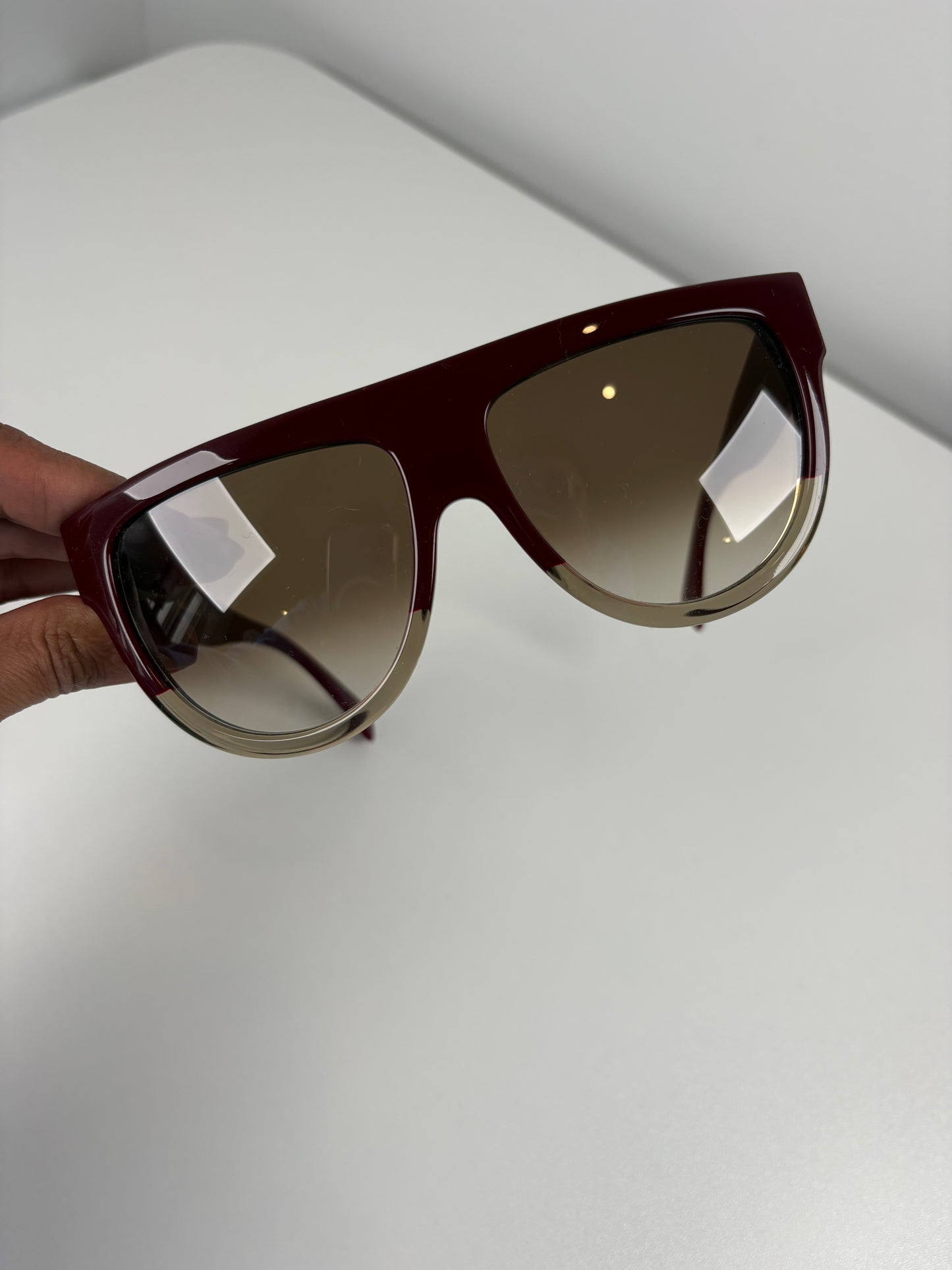 Pre-Owned CELINE Burgundy Sunglasses