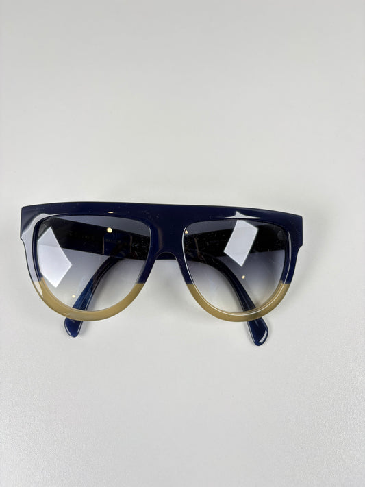 Pre-Owned CELINE Blue/Beige Sunglasses