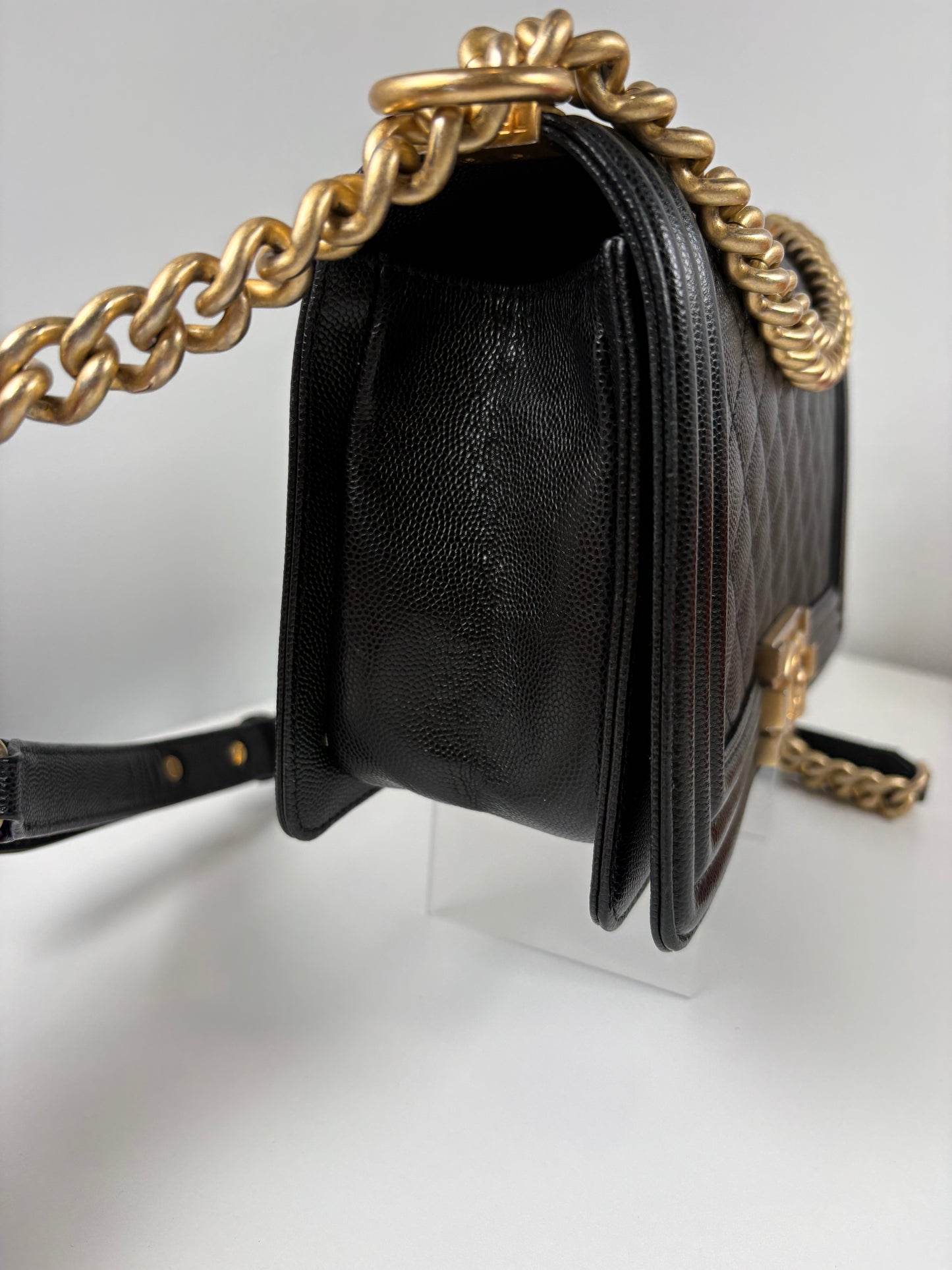 Pre-Owned CHANEL™ Old Medium Boy Handbag, Black
