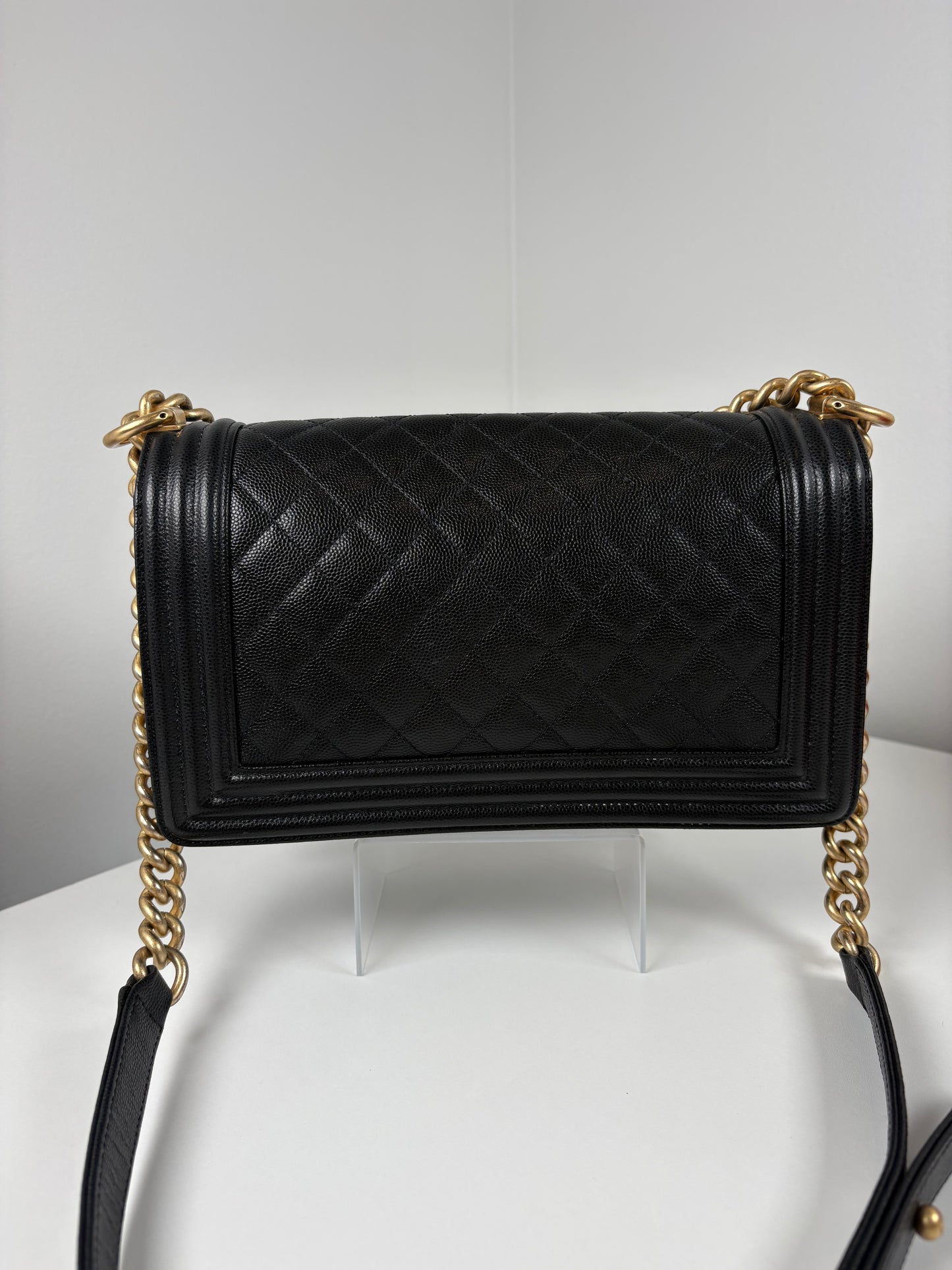 Pre-Owned CHANEL™ Old Medium Boy Handbag, Black