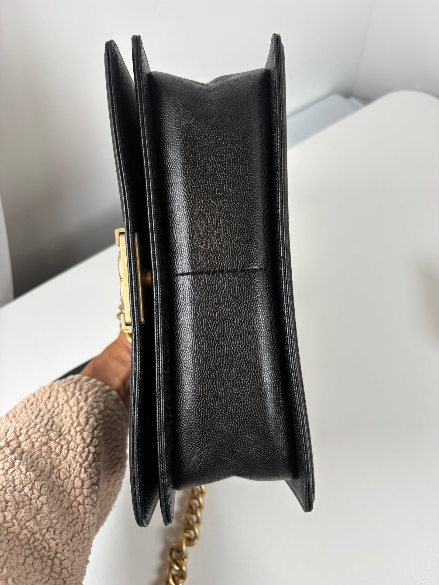 Pre-Owned CHANEL™ Old Medium Boy Handbag, Black