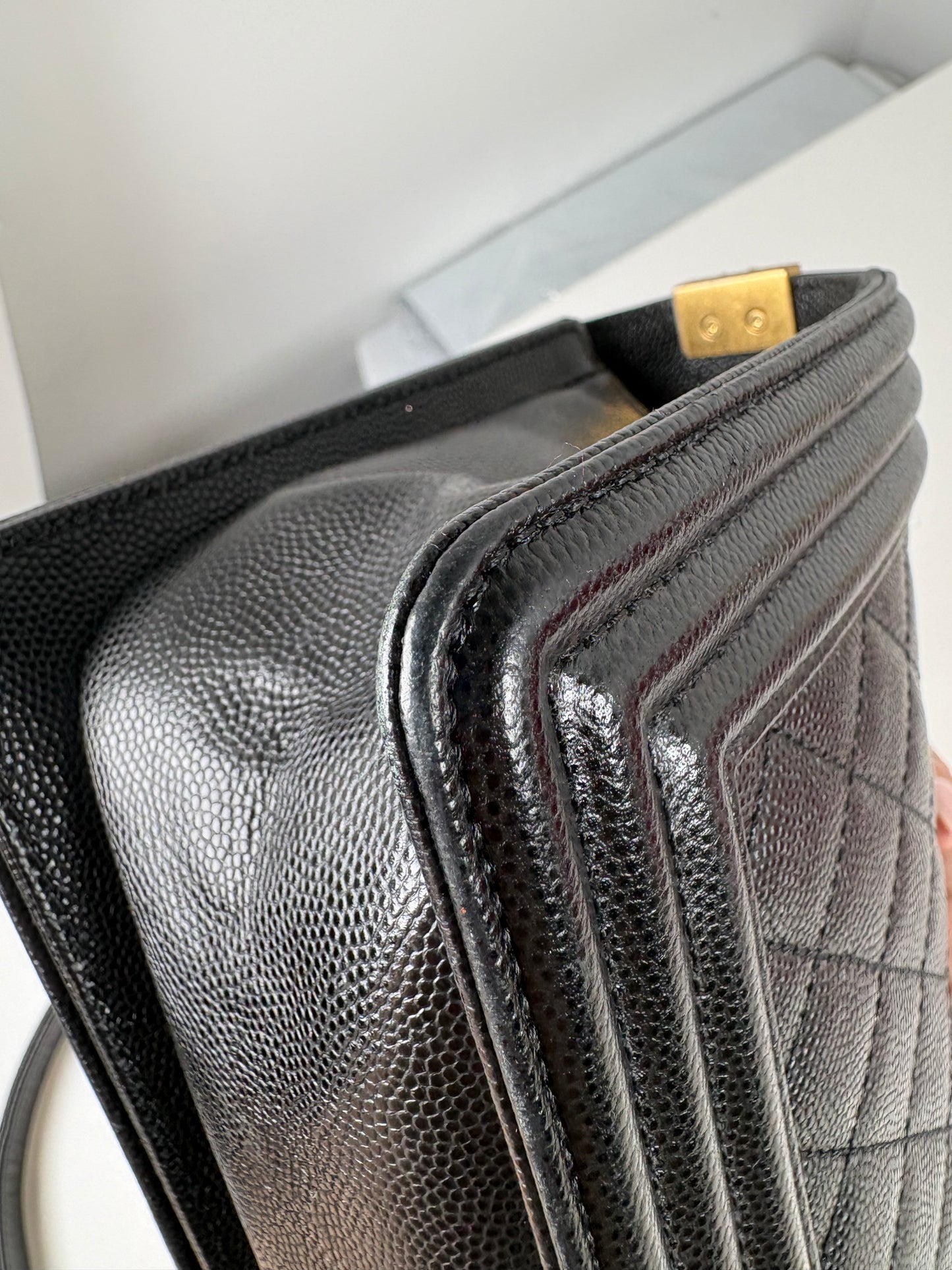 Pre-Owned CHANEL™ Old Medium Boy Handbag, Black