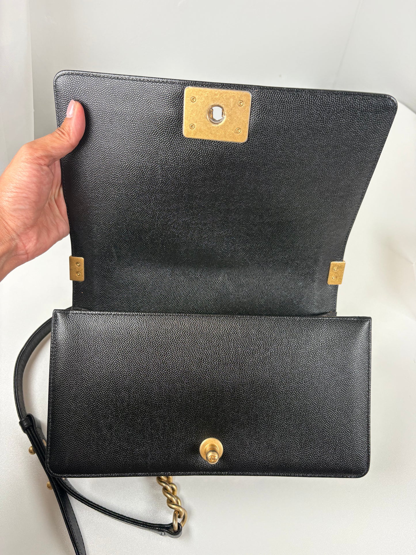 Pre-Owned CHANEL™ Old Medium Boy Handbag, Black