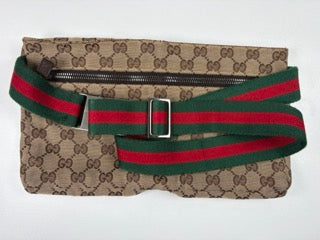 Pre-Owned Gucci GG Monogram Double Pocket Belt Bag