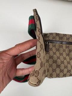 Pre-Owned Gucci GG Monogram Double Pocket Belt Bag